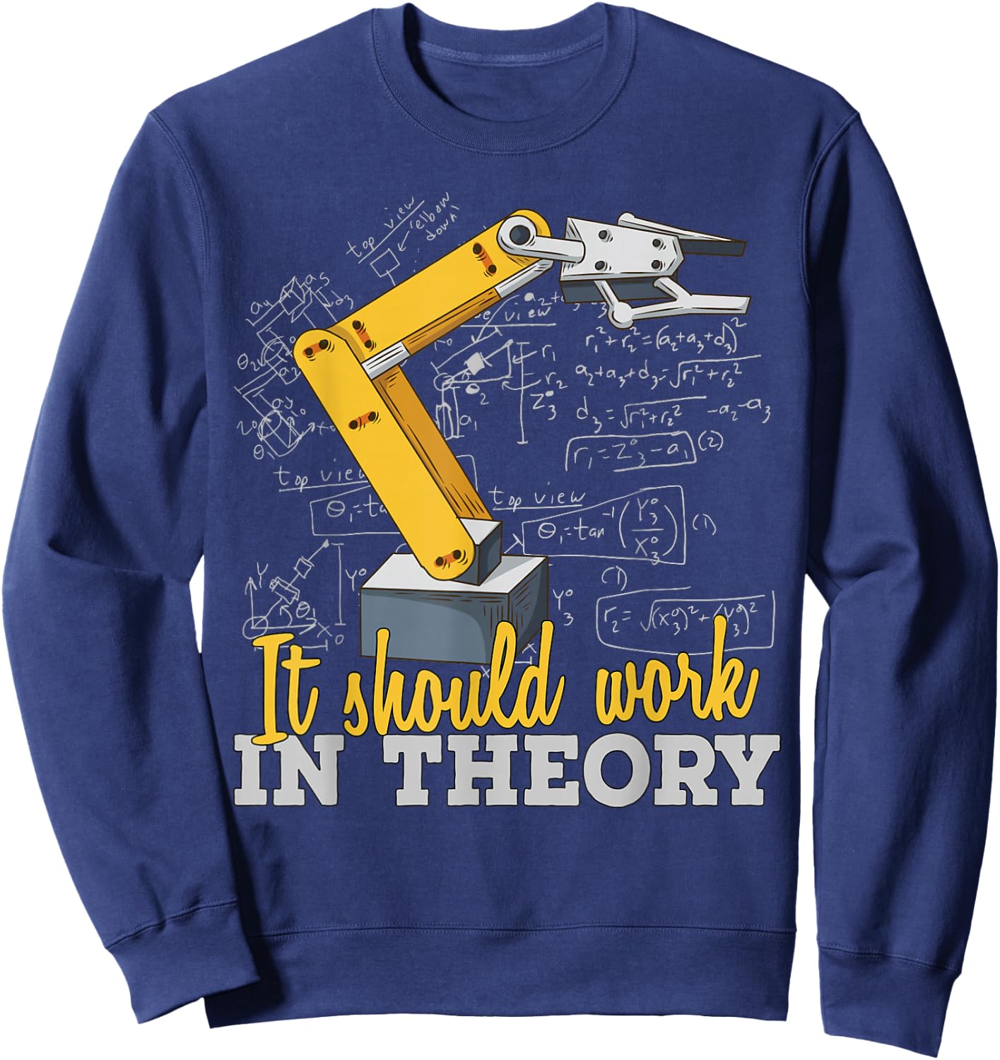 Cartoon robot arm - funny robot engineer Sweatshirt - Sweatshirt | Navy