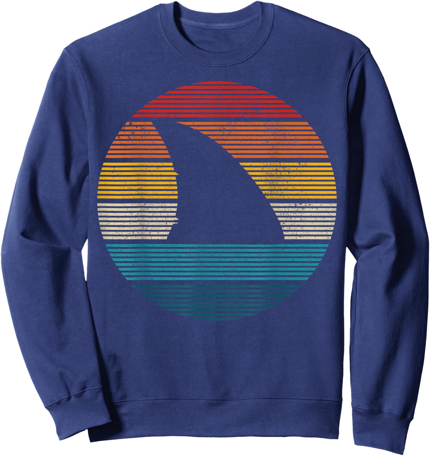 Shark Fin Vintage Scuba Diving Surf Retro Diver Gift Sweatshirt - Sweatshirt | Navy