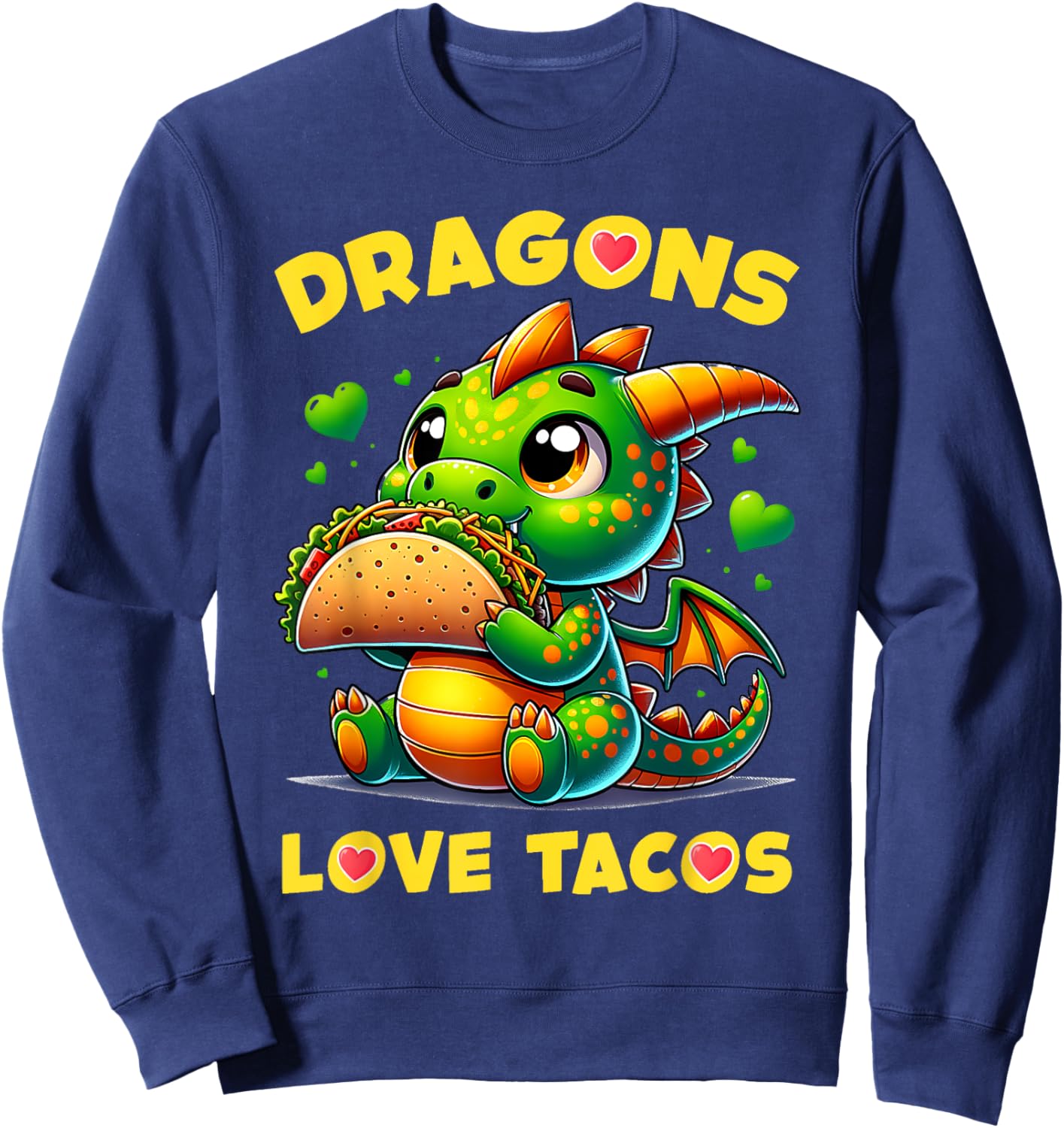 Dragons Love Tacos Cute Cinco De Mayo Mexican Food Kids Boys Sweatshirt - Sweatshirt | Navy