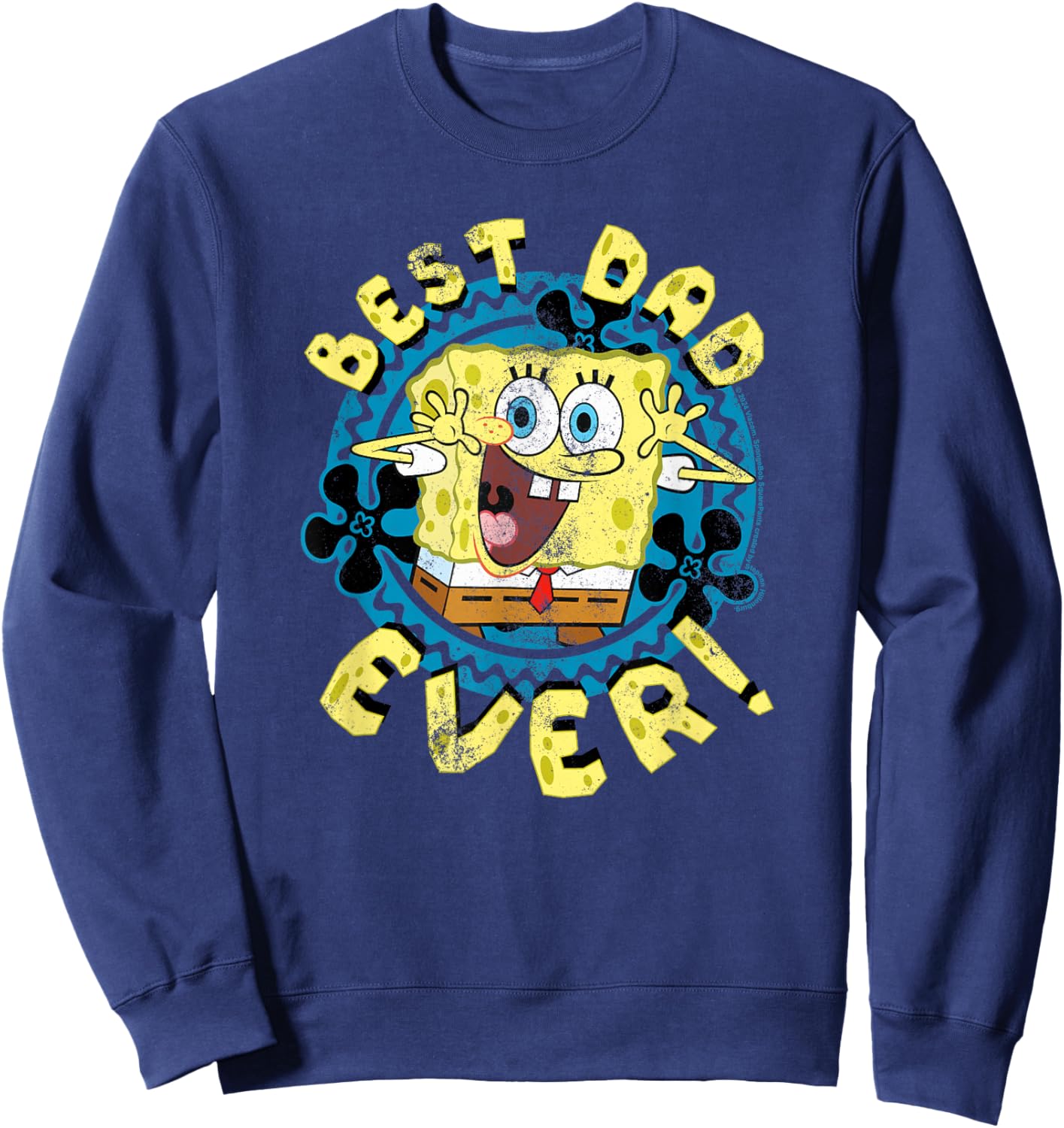 Spongebob Squarepants Father's Day Best Dad Ever Sweatshirt - Sweatshirt | Navy