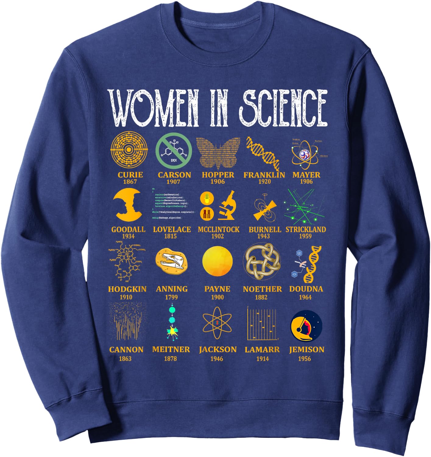 Science Lover Gifts Adult Women In Science Scientist Idea Sweatshirt - Sweatshirt | Navy