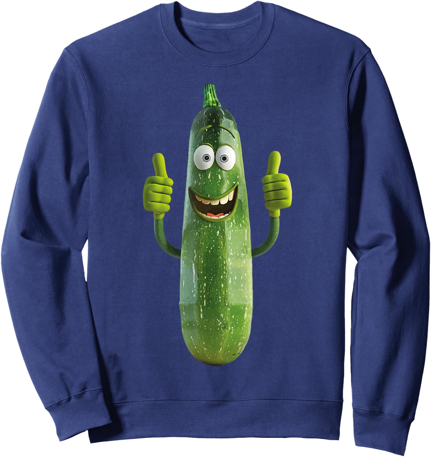 Zucchini Fruit Vegetables Design Zucchini - -Adults, Kids - Black - Cotton 60%, Polyester 40% - Short Sleeve - U-Neck - Small - Classic Fit - Imported Sweatshirt - Sweatshirt | Navy