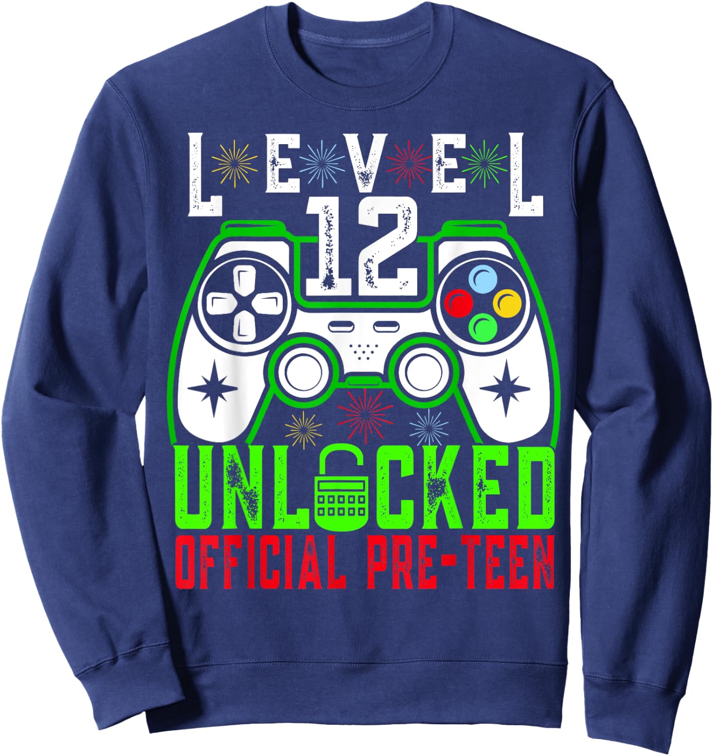 Level 12 Unlocked Birthday Shirt- Gamer BD level 12 unlocked Sweatshirt - Sweatshirt | Navy