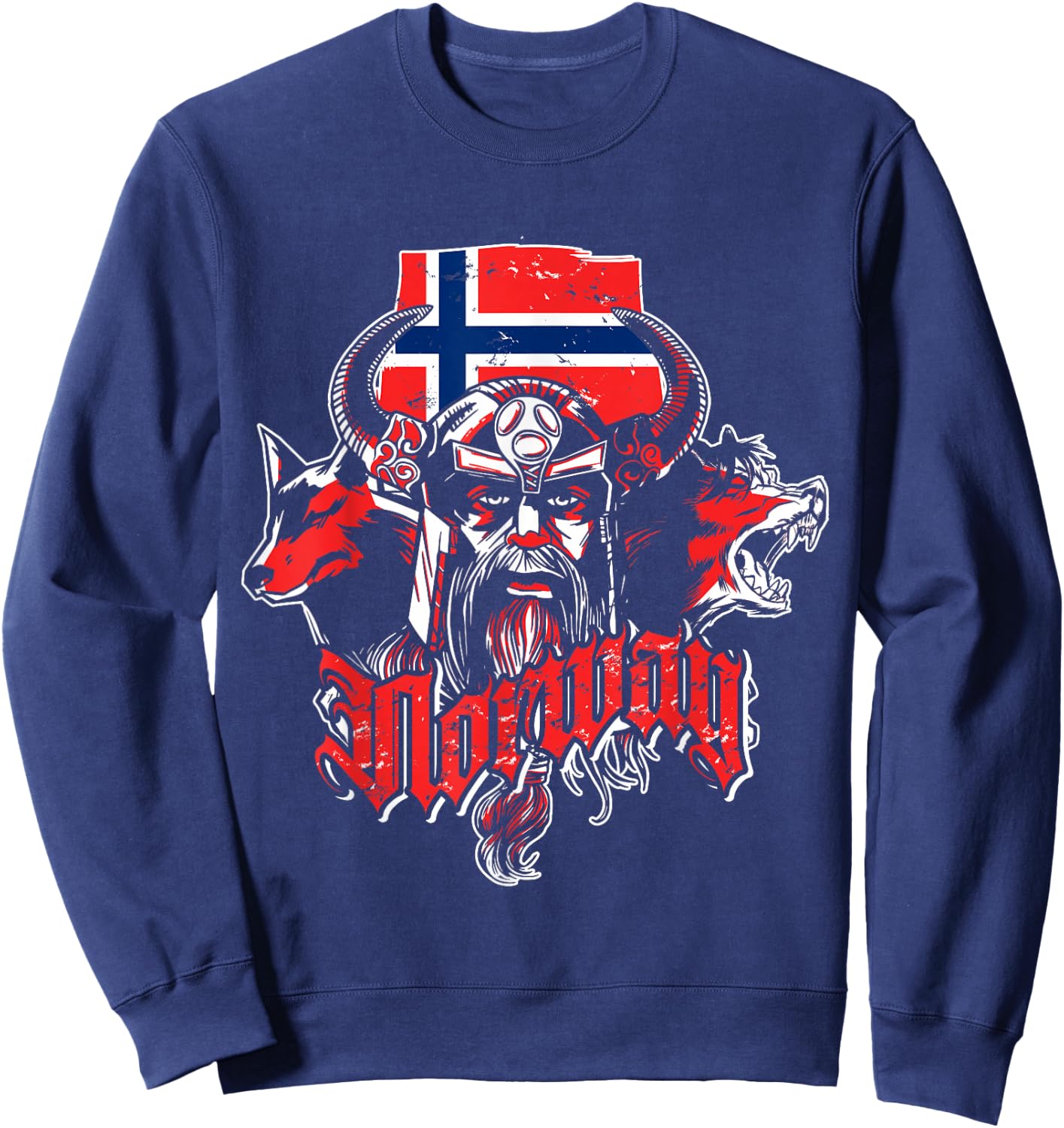 Viking Wolf Gift Oslo Norway Sweatshirt - Sweatshirt | Navy