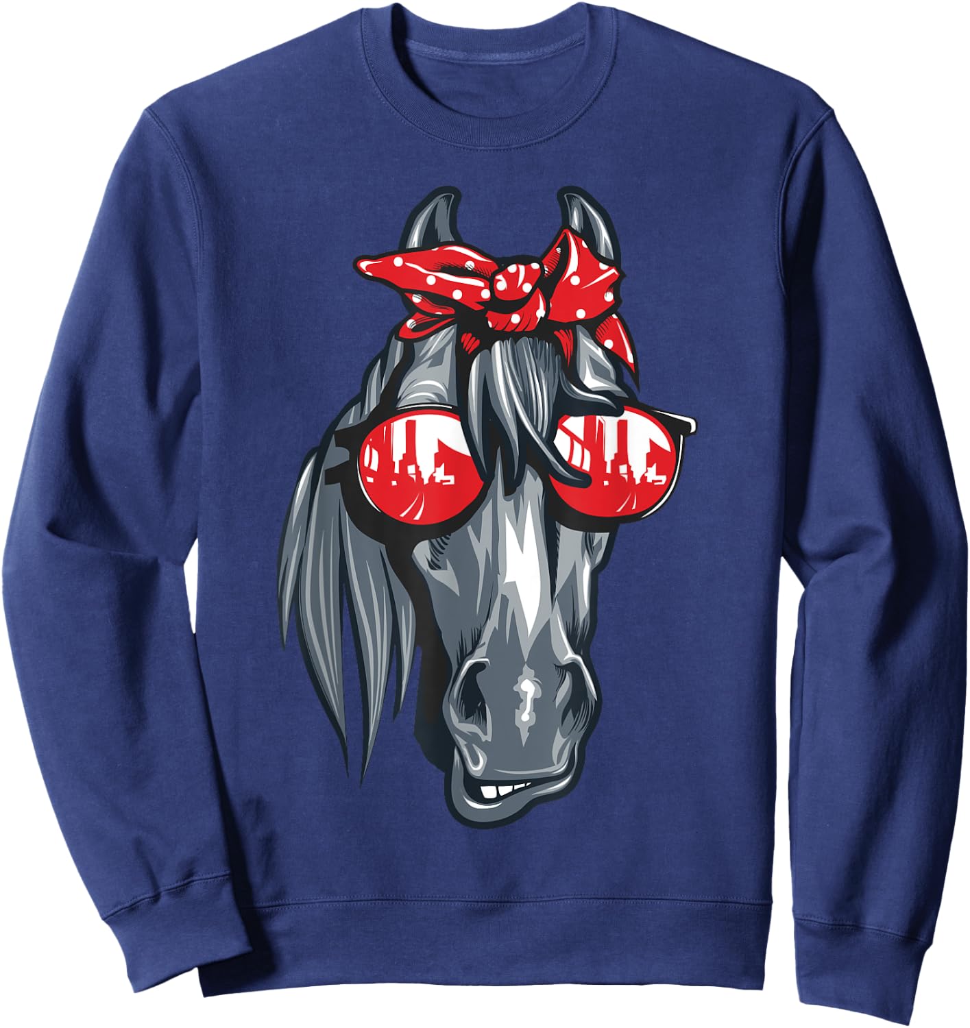 Horse Lover Shirt Women Girls Farmer Horse Equestrian Sweatshirt - Sweatshirt | Navy