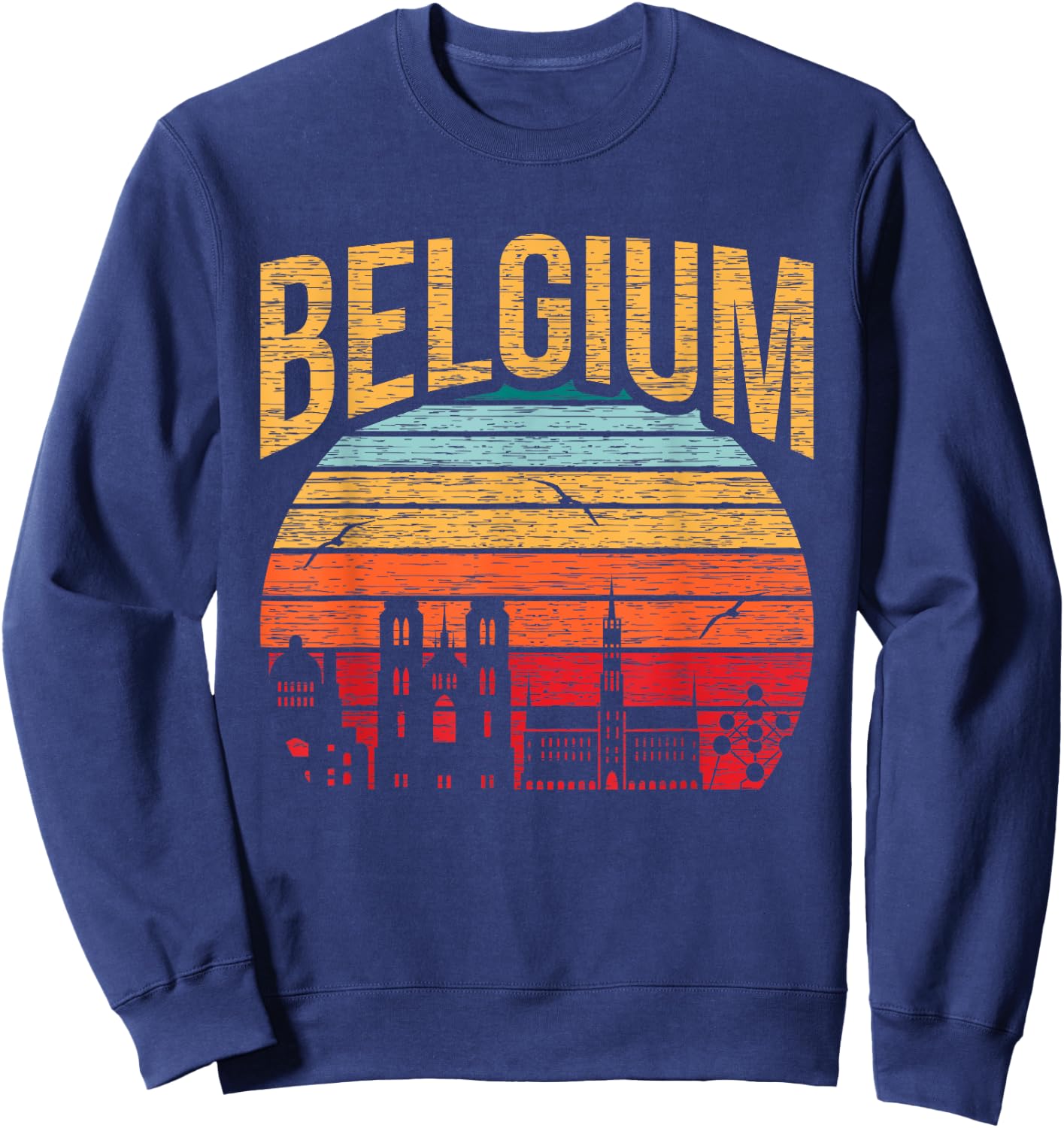 Funny Belgium Flag Shirt Roots From Usa Belgium Sweatshirt - Sweatshirt | Navy