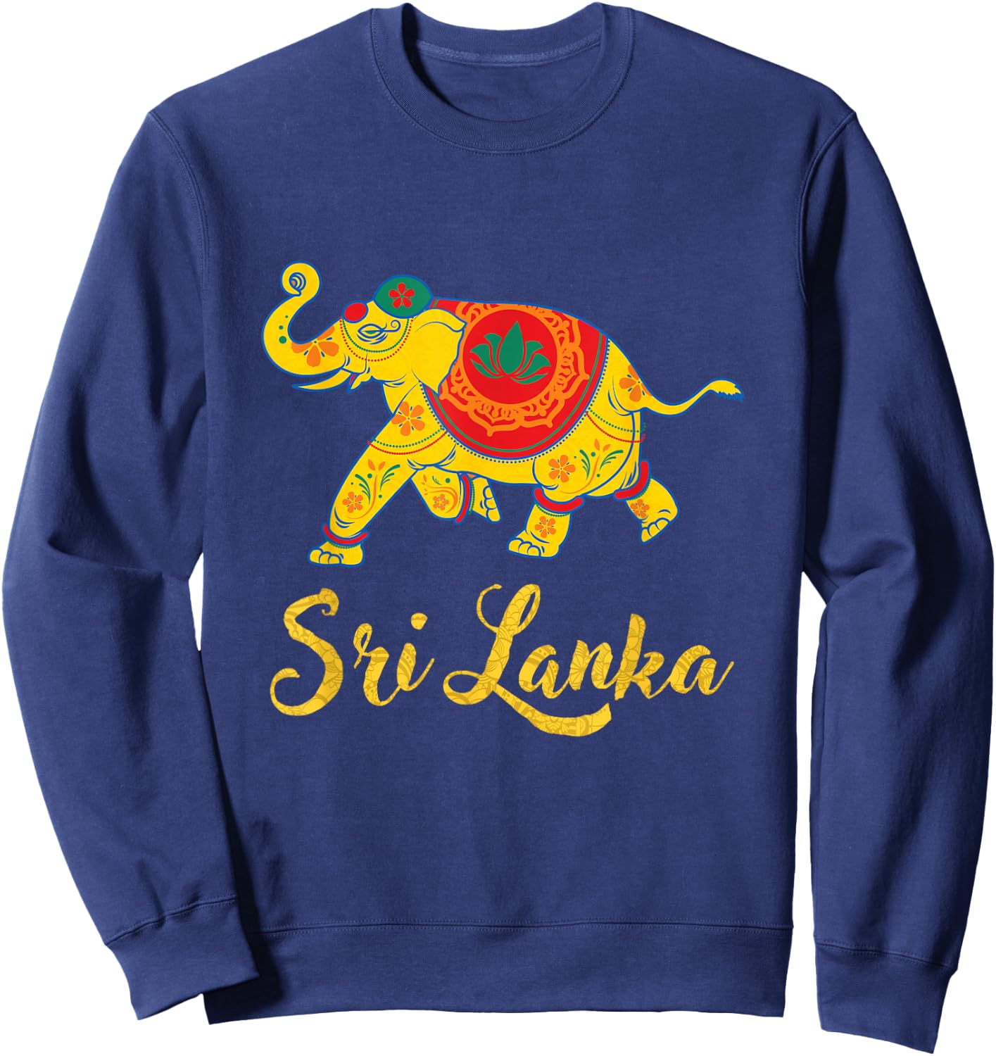 Sri Lankan Elephant Asian Mandala Yantra Sweatshirt - Sweatshirt | Navy