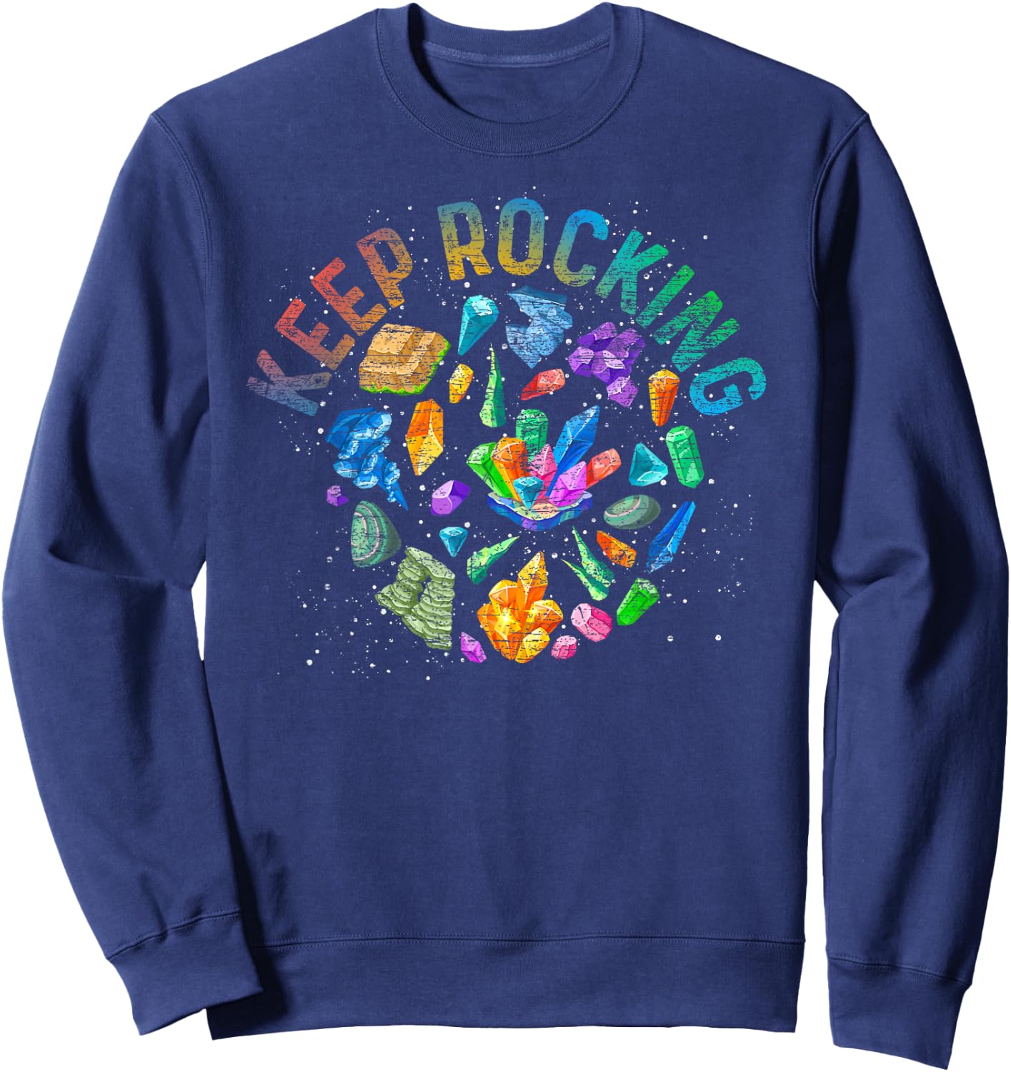 Colorful Rock Collector Earth Scientist Gift Funny Geology Small Sweatshirt - Sweatshirt | Navy