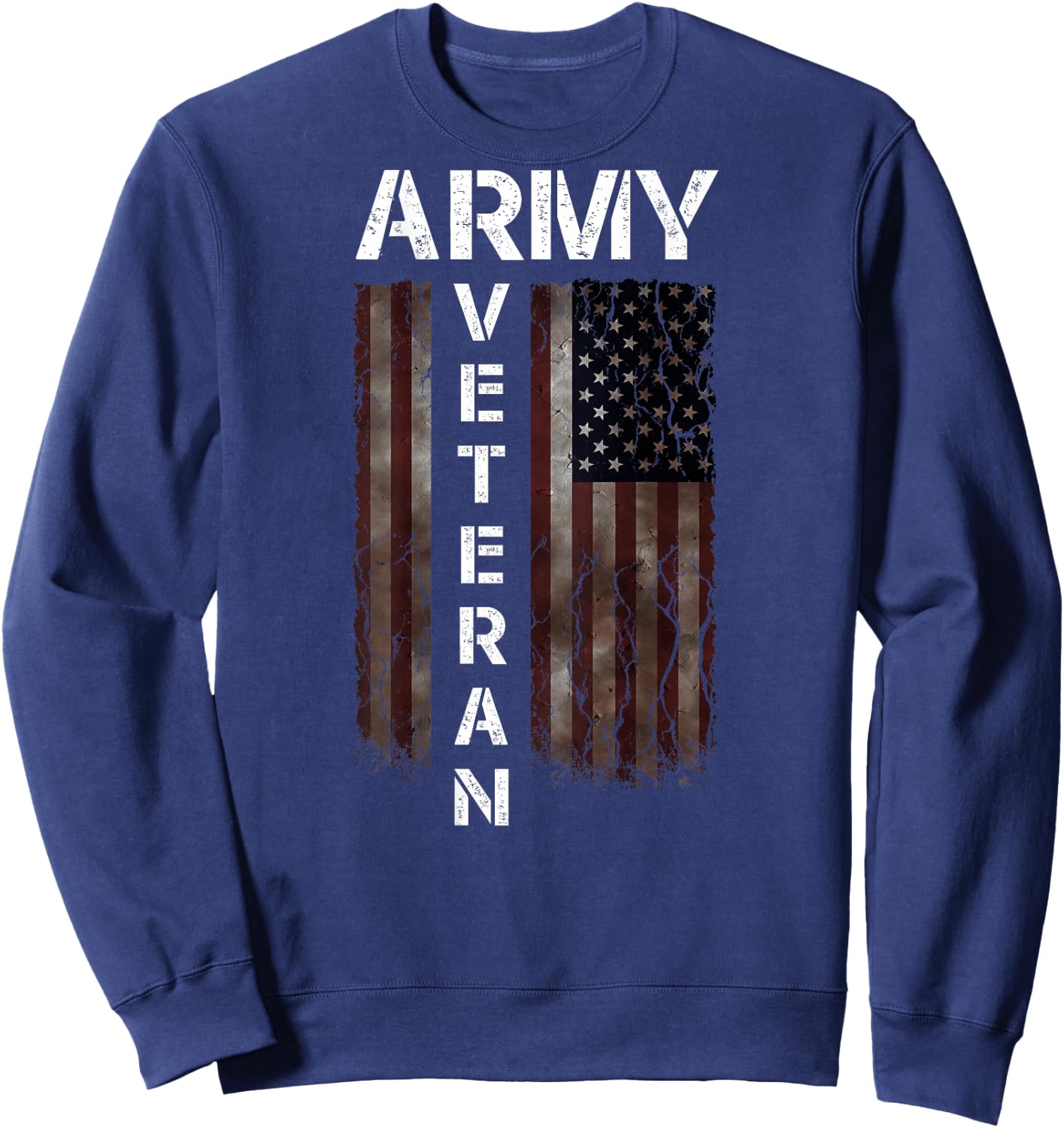 Cool American (USA) Flag - Proud Us Army Veteran Gift Sweatshirt - Sweatshirt | Navy