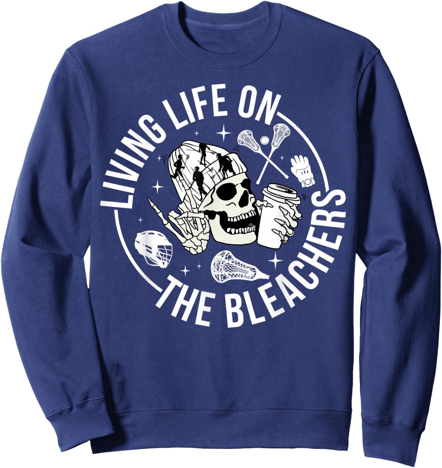 On The Bleachers Lacrosse Mom Of A Lacrosse Player Mama Sweatshirt - Sweatshirt | Navy
