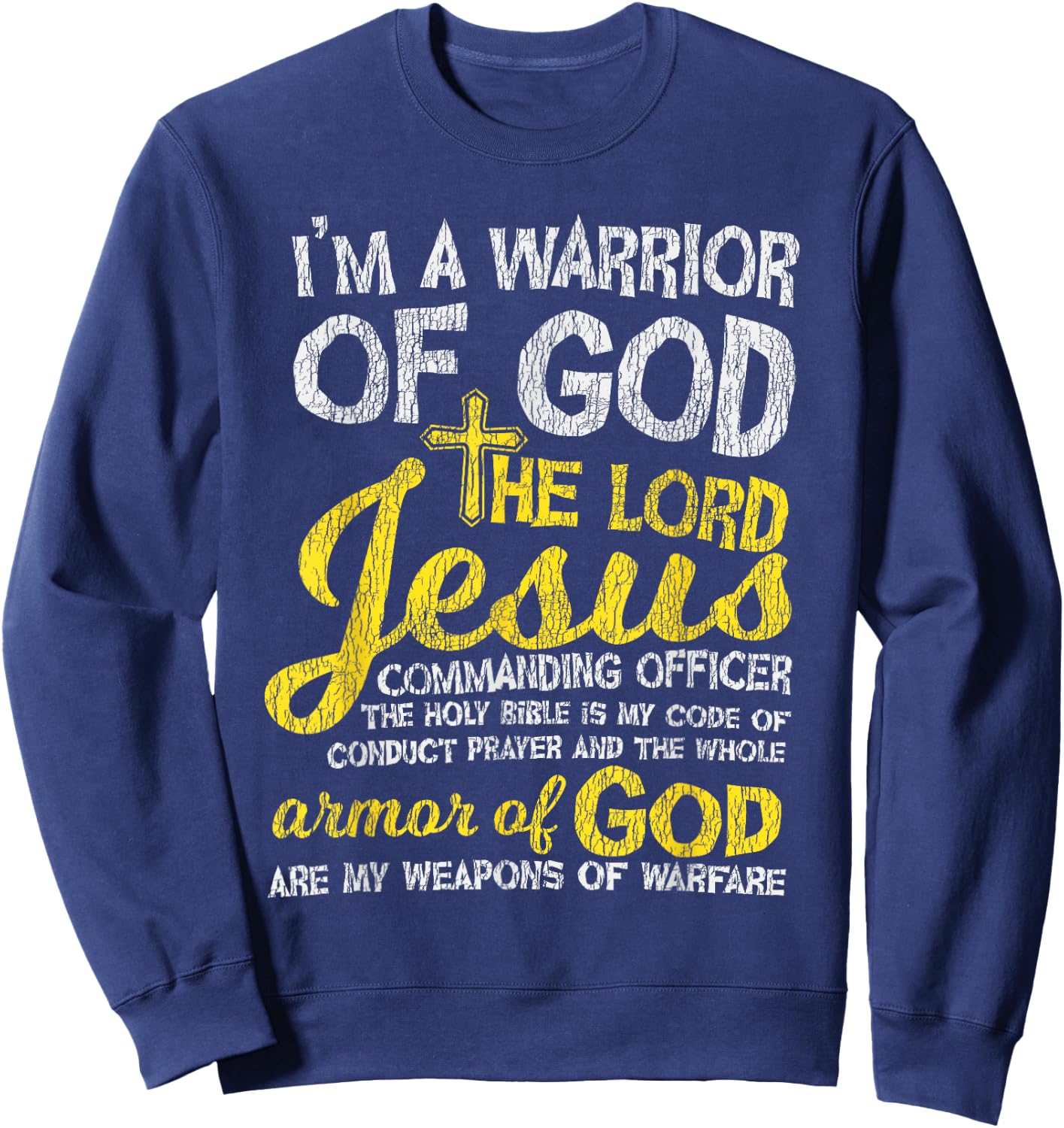 The Lord Jesus Armor Of God Cross Faith Christian Bible Gift Sweatshirt - Sweatshirt | Navy