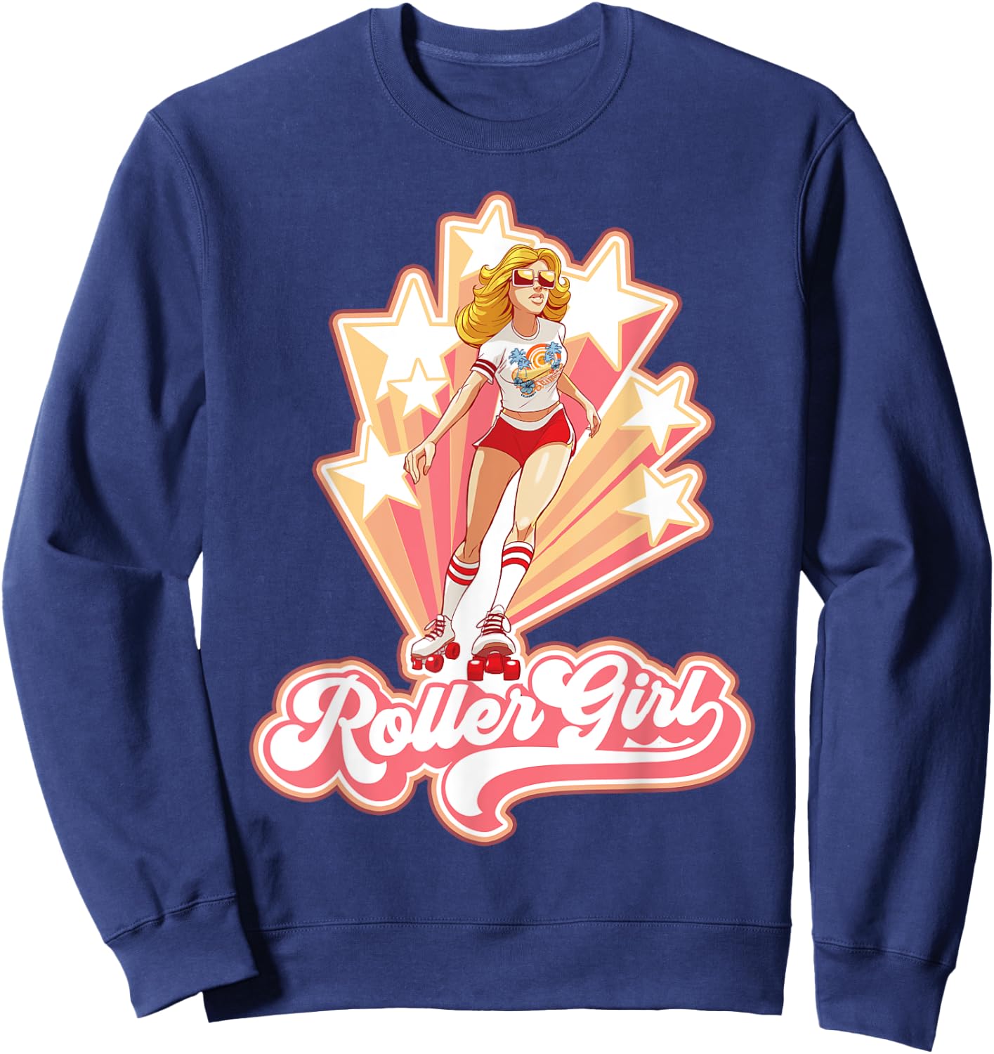Roller Girl - Retro Roller Skate 70s 80s Sweatshirt - Sweatshirt | Navy