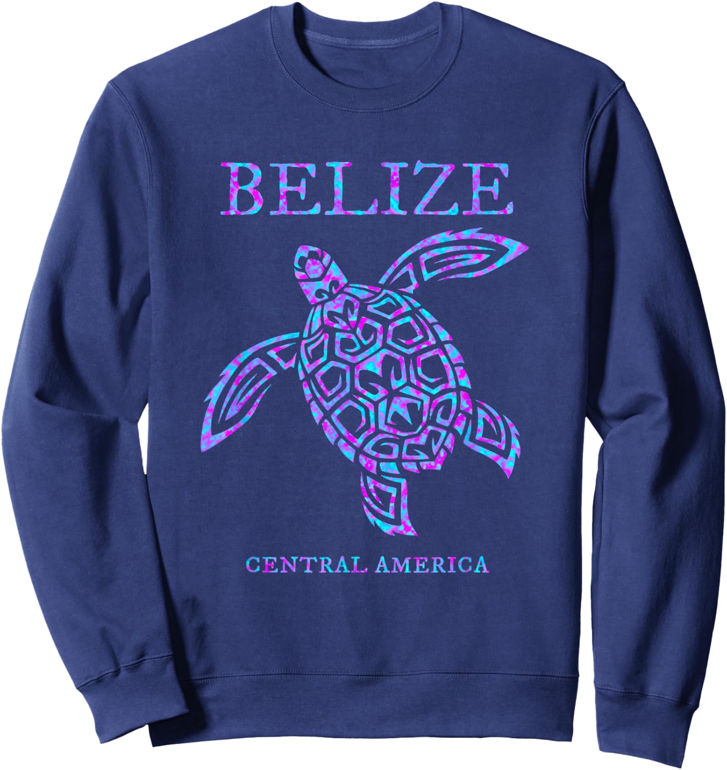Belize Sea Turtle Retro Sweatshirt - Sweatshirt | Navy