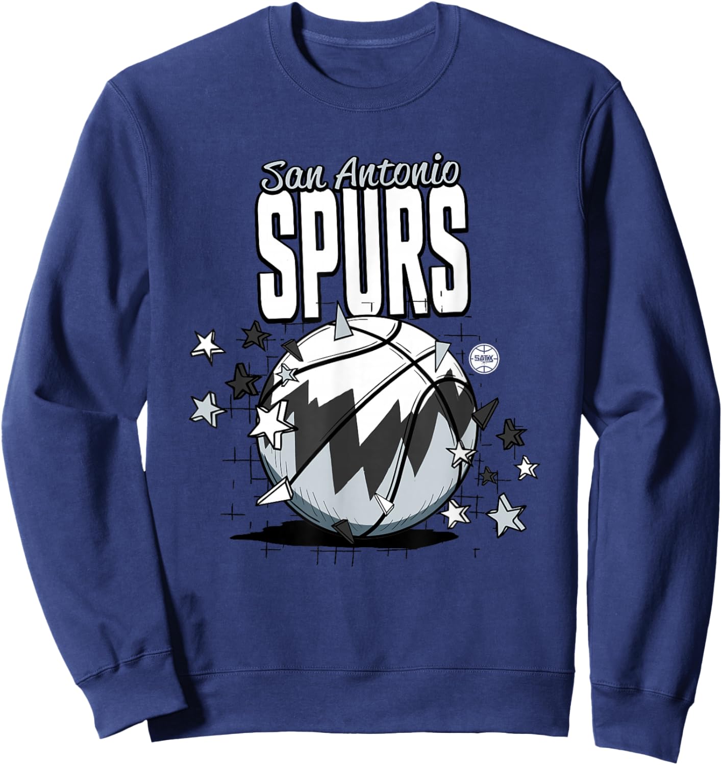 NBA San Antonio Spurs Basketball Doodle Stars Sweatshirt - Sweatshirt | Navy