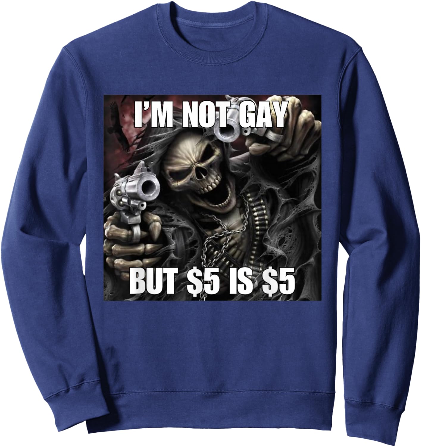 Homosexual Tendencies Gay Funny Cringe Hard Skeleton Meme Sweatshirt - Sweatshirt | Navy