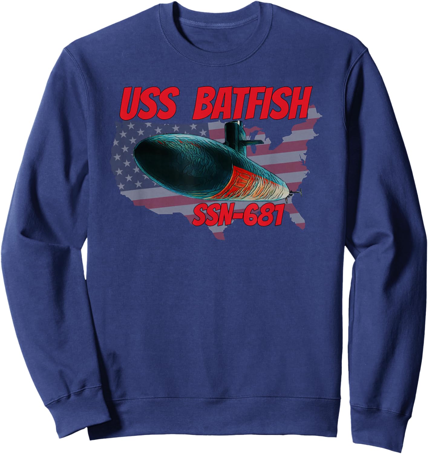 USS Batfish SSN-681 Submarine Veterans Day Father Grandpa Sweatshirt - Sweatshirt | Navy