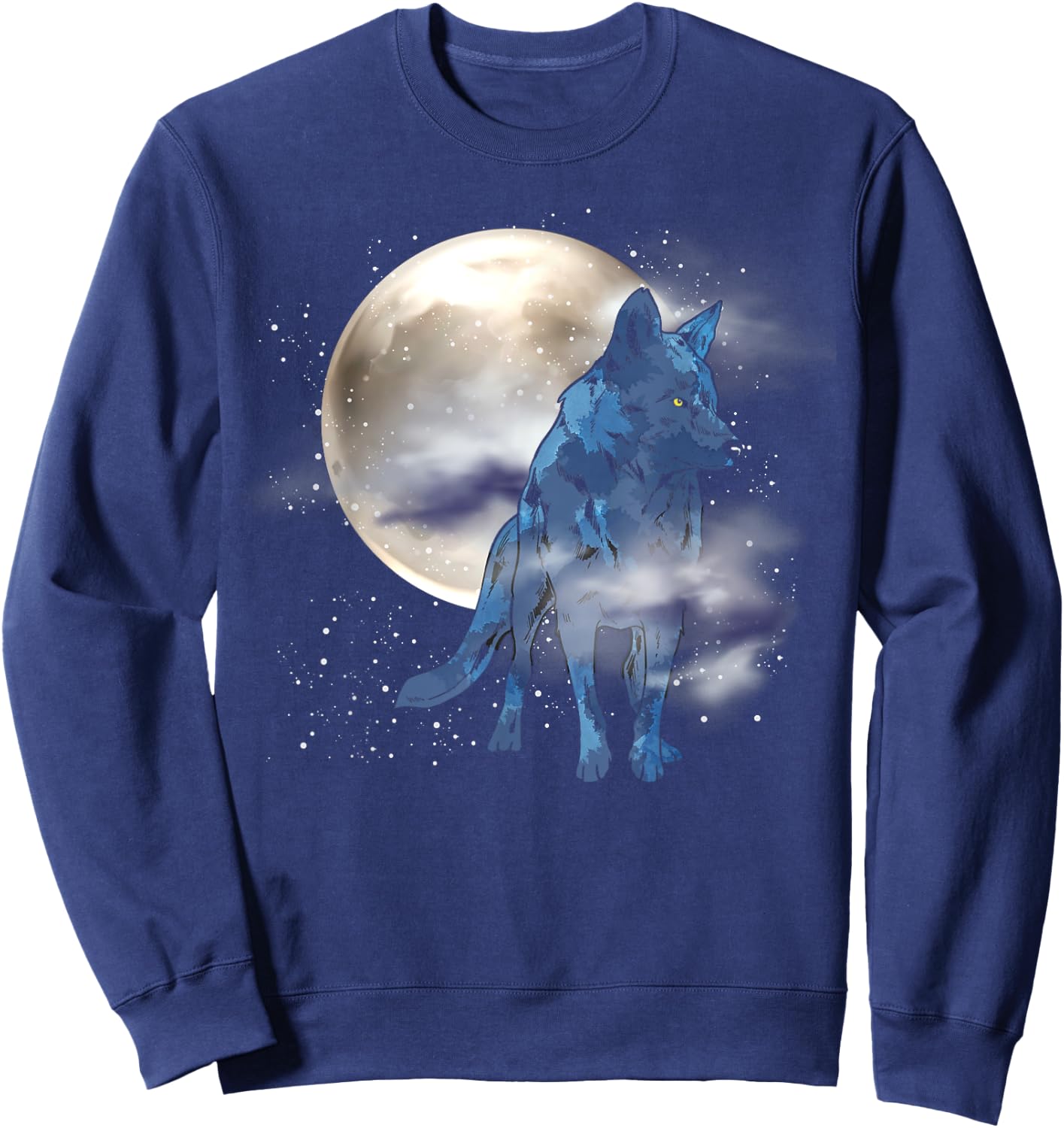 Howling Predator Animal Lover Forest Full Moon Wolf Sweatshirt - Sweatshirt | Navy