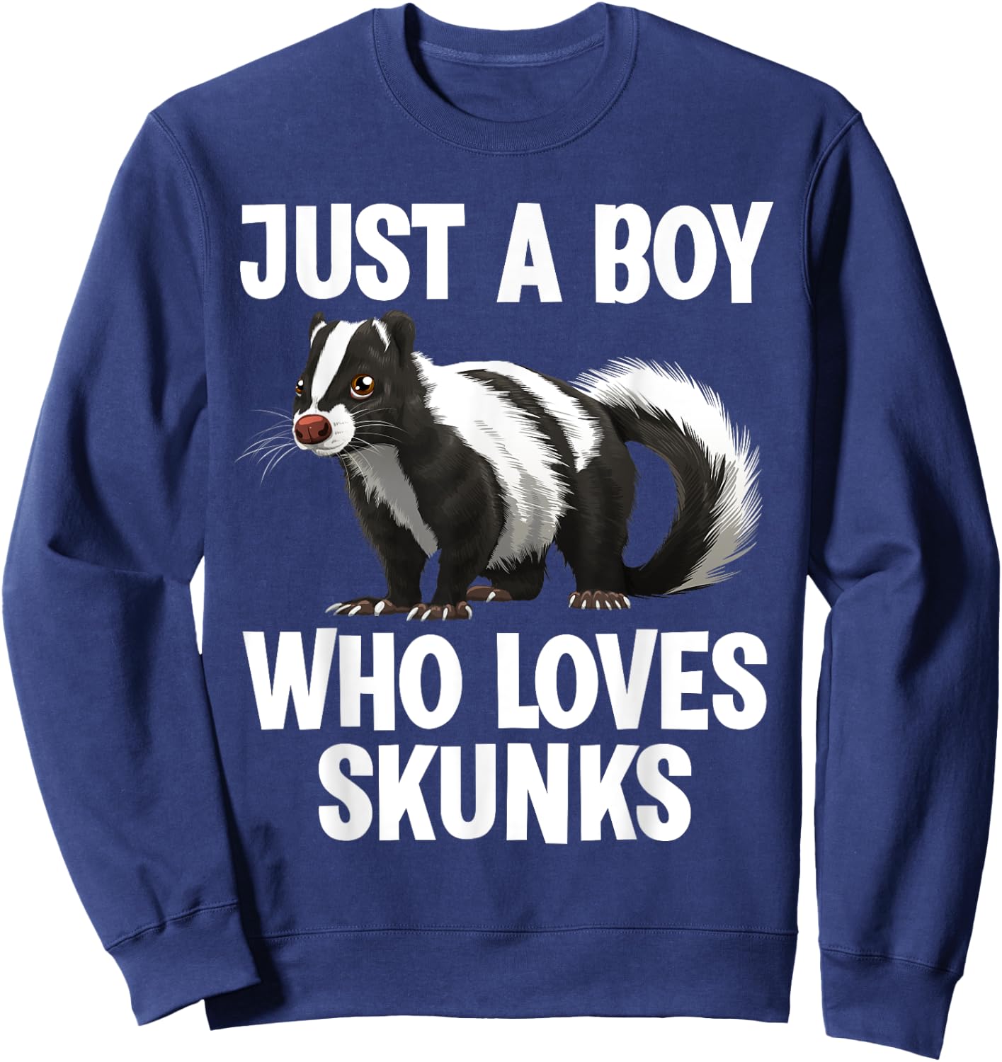 Cute Skunk Design Boys Zoo Wild Animal Skunk Lovers Sweatshirt - Sweatshirt | Navy