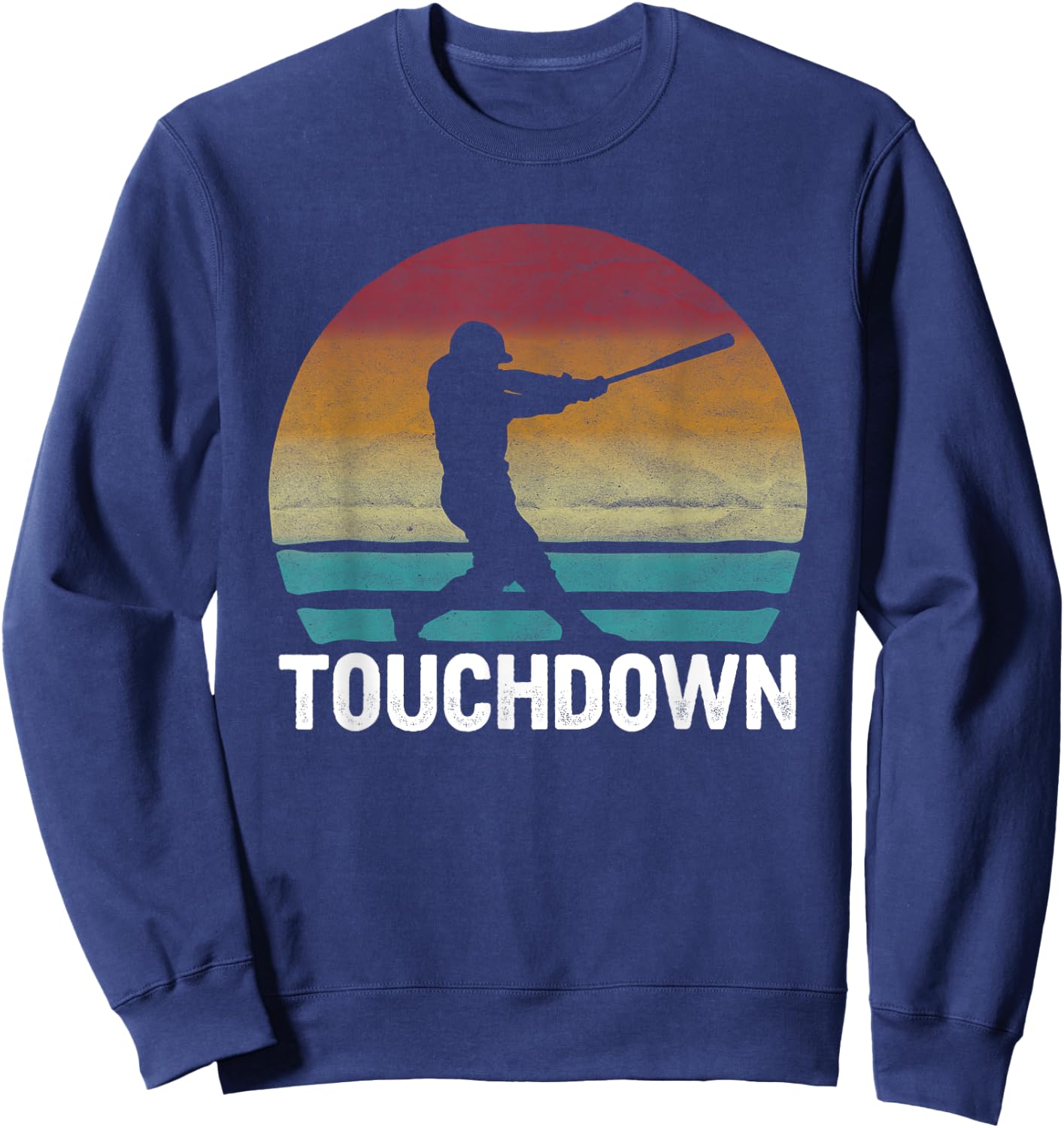 Funny Sports Touchdown Baseball Player retro vintage Sweatshirt - Sweatshirt | Navy