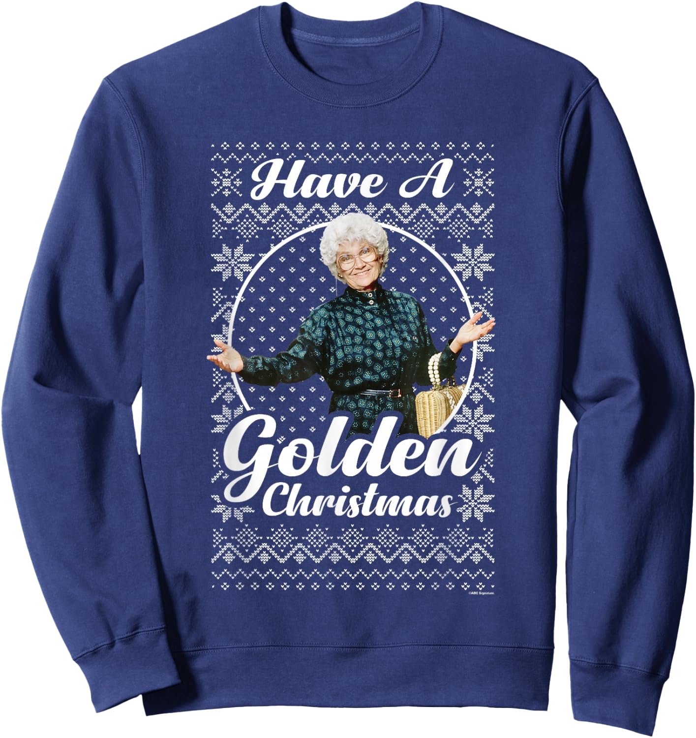 The Golden Girls Iconic Sophia Have A Golden Christmas Logo Sweatshirt - Sweatshirt | Navy