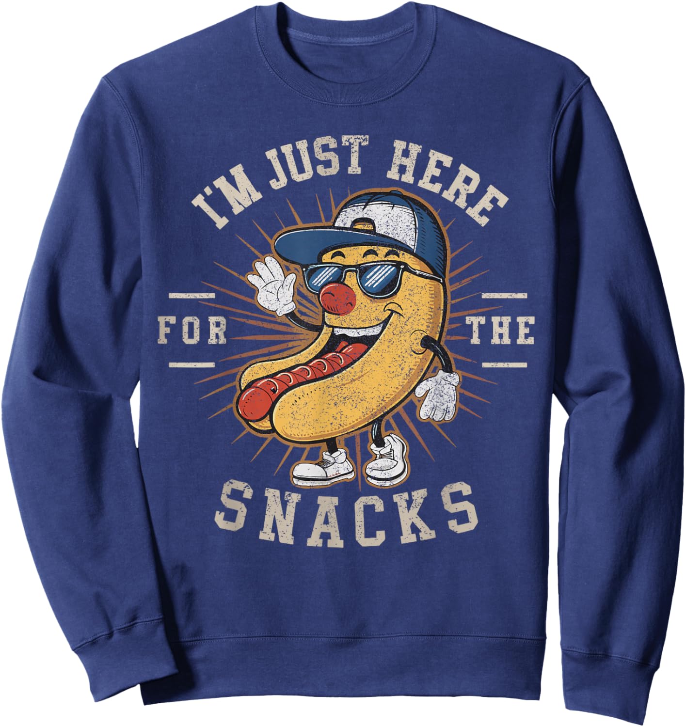 Funny I'm Just Here For The Snacks Football Sweatshirt - Sweatshirt | Navy