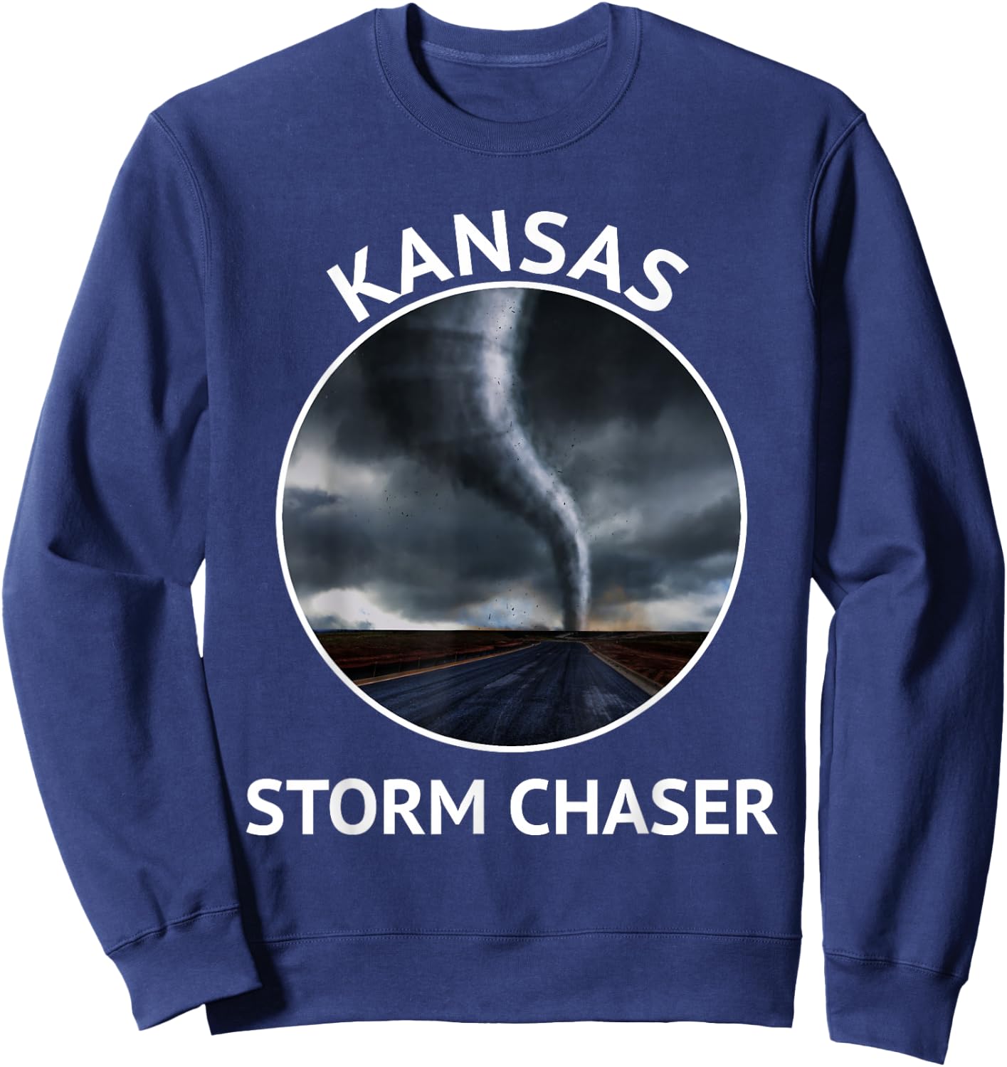 Kansas Weather Storm Tornado Hurricane Chaser Men Women Sweatshirt - Sweatshirt | Navy