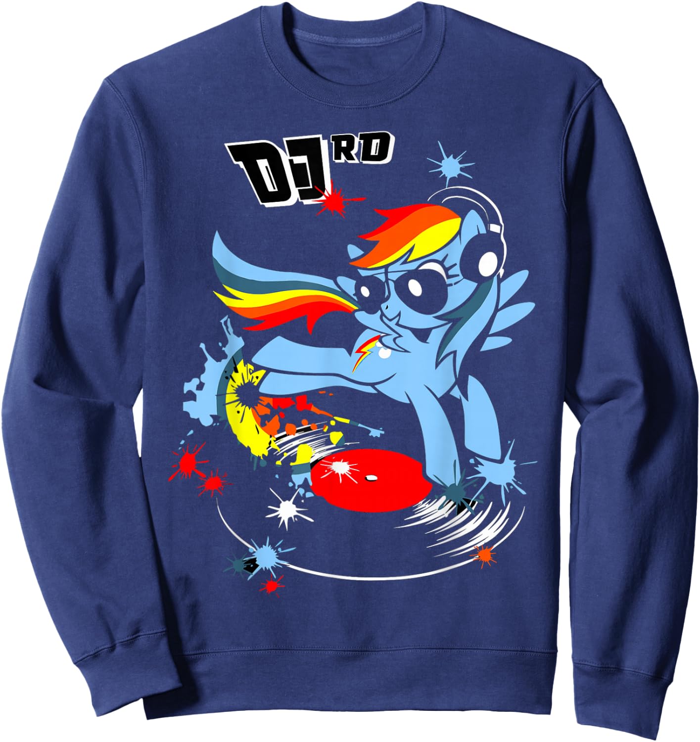 DJ RD Retro Rainbow Dash Fluttershy Rarity Sweatshirt - Sweatshirt | Navy