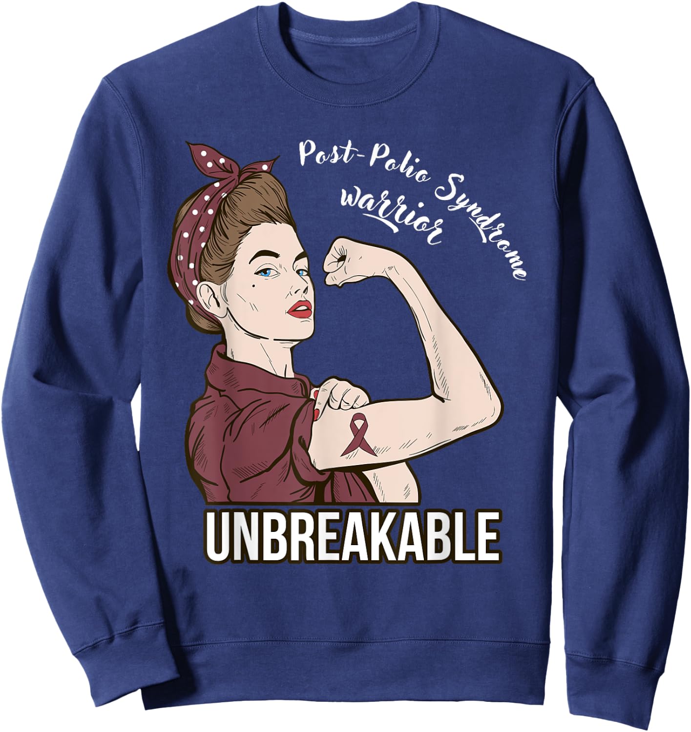 Post-Polio Syndrome Awareness Warrior Support Fight Sweatshirt - Sweatshirt | Navy