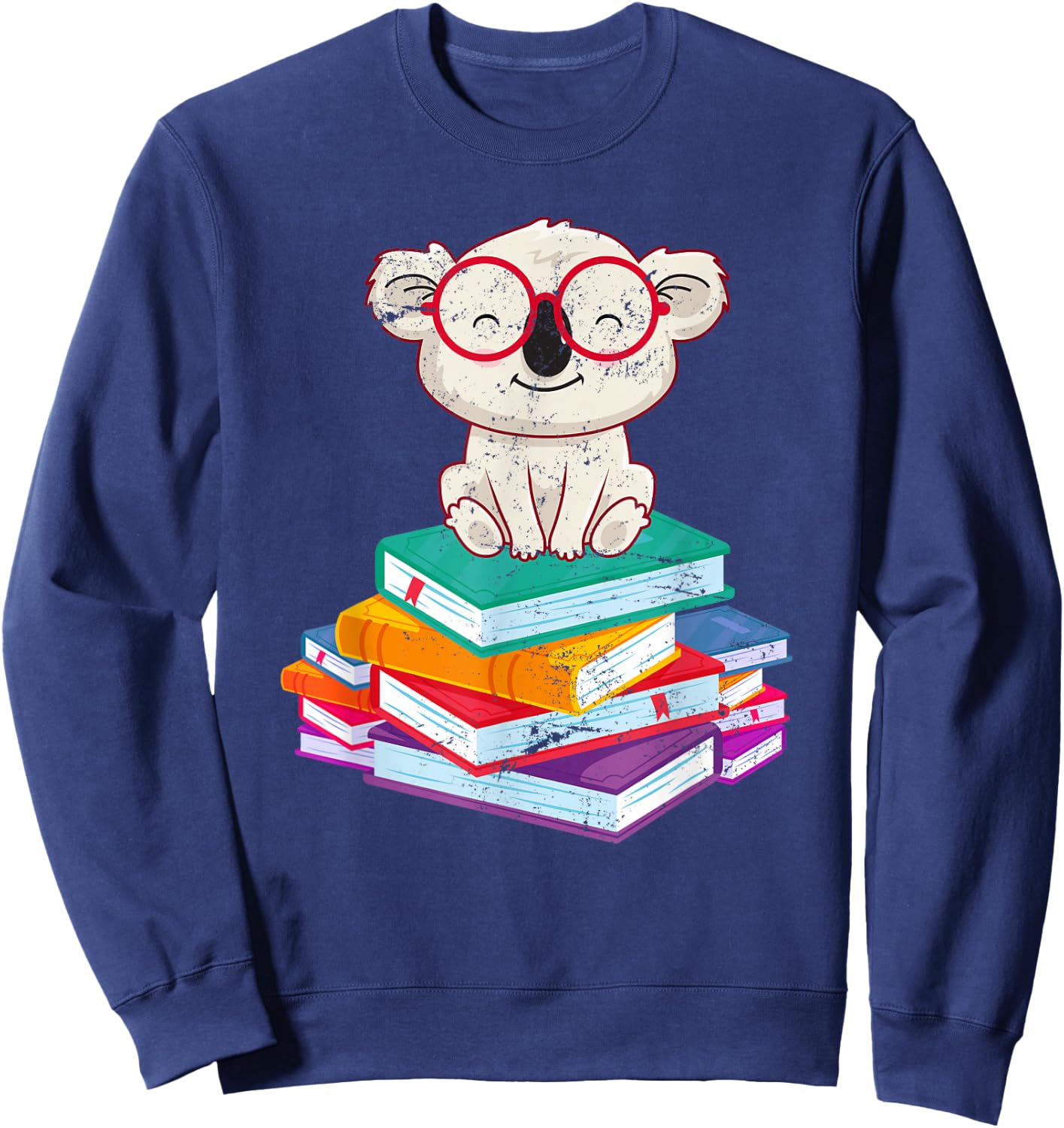 Koala Bear Librarian Reading Books Koala Sweatshirt - Sweatshirt | Navy