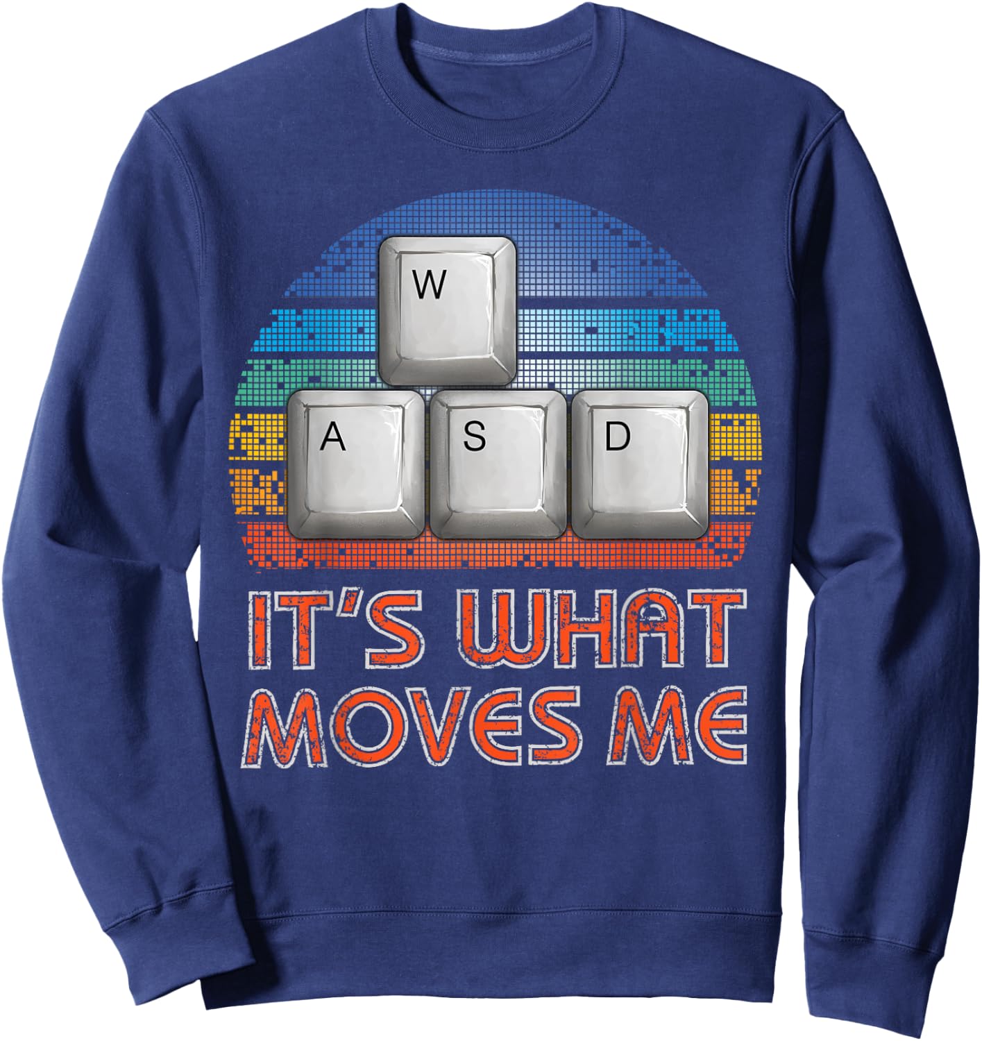 Vintage WASD PC Gamer - Classic Fit, Short Sleeve, Black - Gift & Boys Sweatshirt - Sweatshirt | Navy