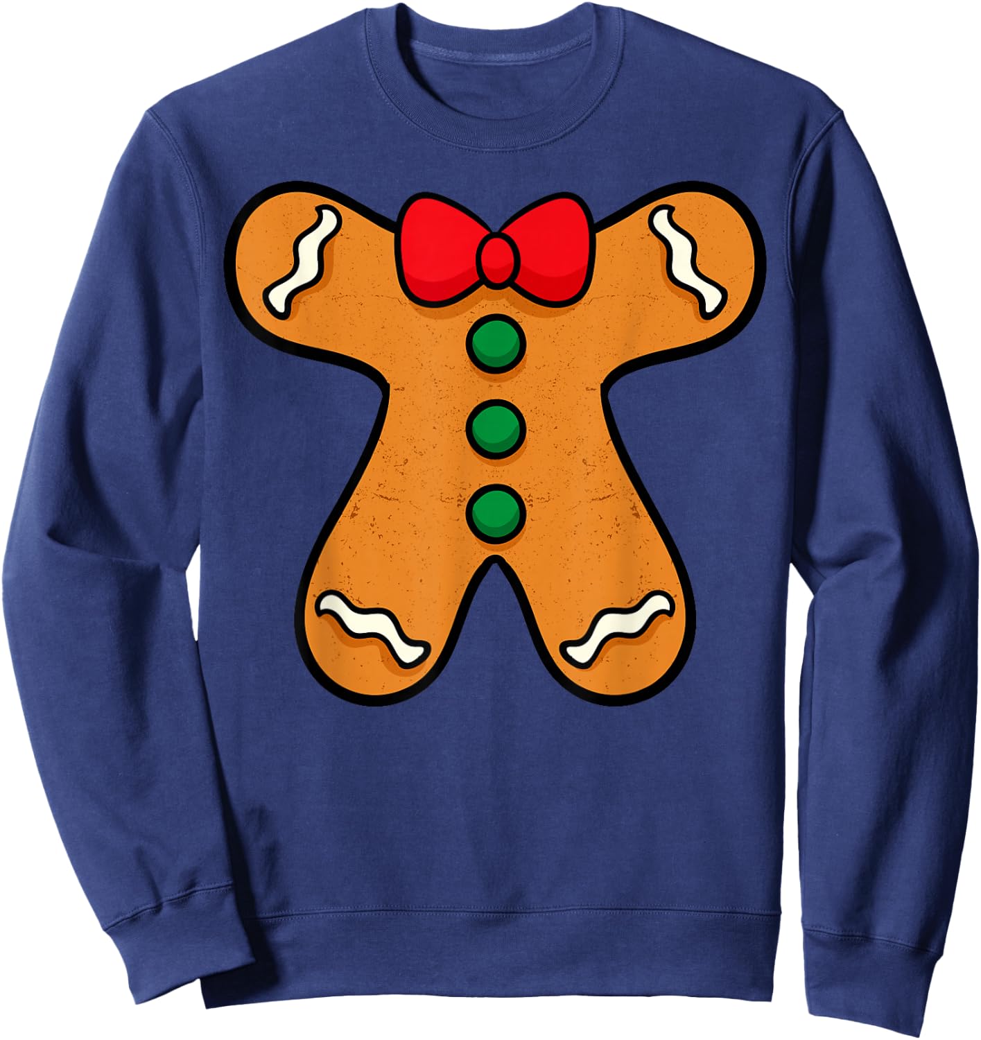 Gingerbread Man Body Costume for Halloween or Christmas Sweatshirt - Sweatshirt | Navy