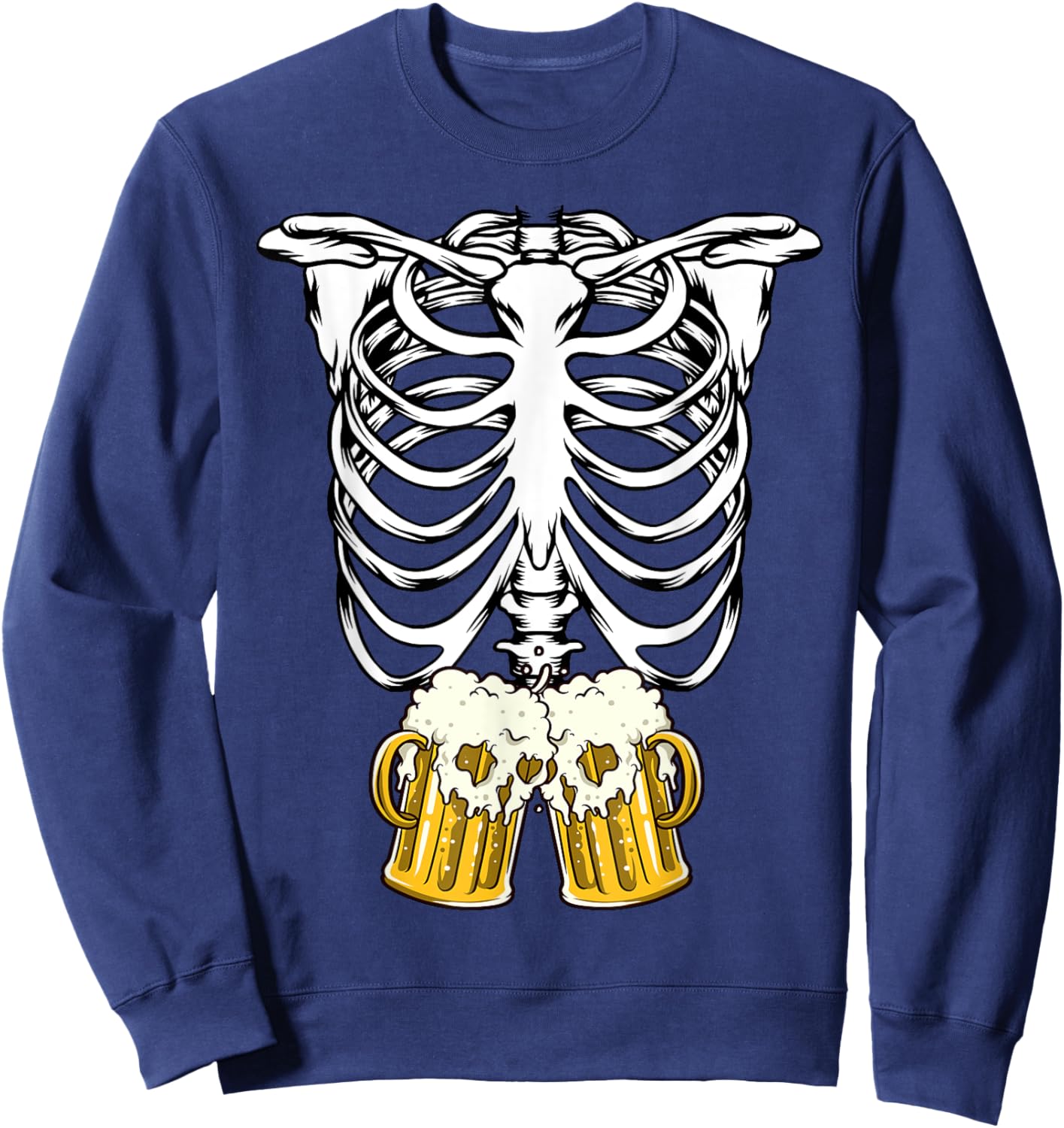 Skeleton Pregnancy Belly Of Beer X-ray Halloween Costume Sweatshirt - Sweatshirt | Navy