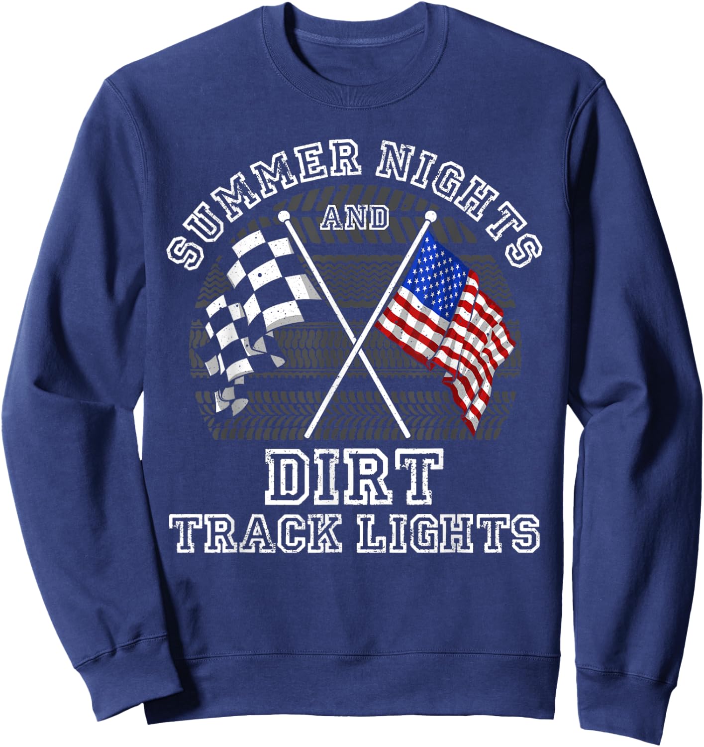 Funny Dirt Racing Gift Women Cool Dirt Track Racing Sweatshirt - Sweatshirt | Navy