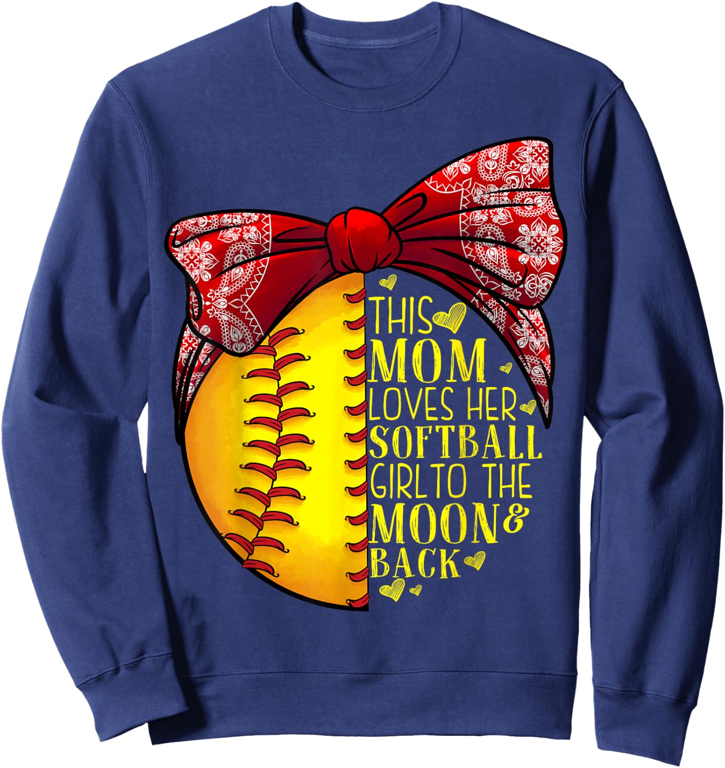 Funny Softball Gift Mom Women Pitcher Catcher Girls Lovers Sweatshirt - Sweatshirt | Navy