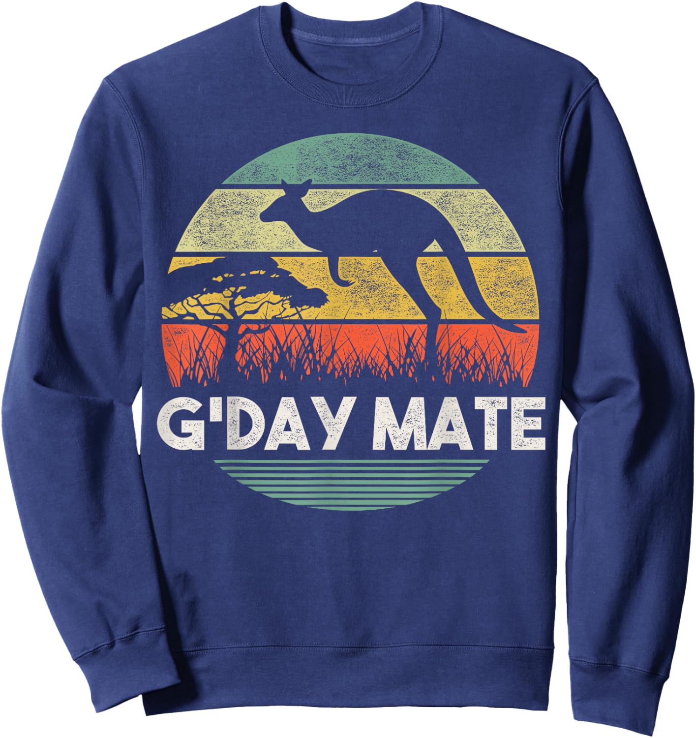 Australia G'Day Mate Shirt Funny Kangaroo Australian Vintage Sweatshirt - Sweatshirt | Navy