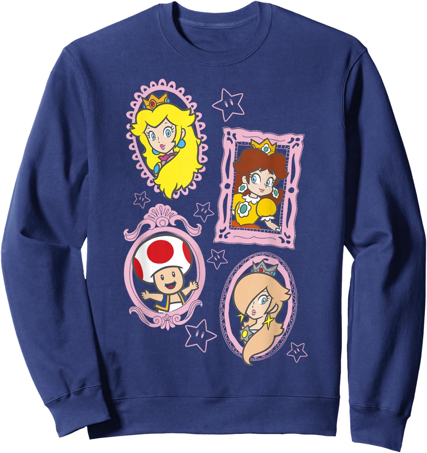 Super Mario Bros Toad & The Princesses Framed Portraits Sweatshirt - Sweatshirt | Navy