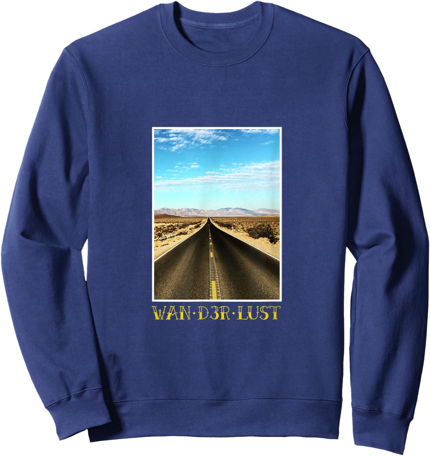 Wanderlust - travel goals custom art wearable Sweatshirt - Sweatshirt | Navy