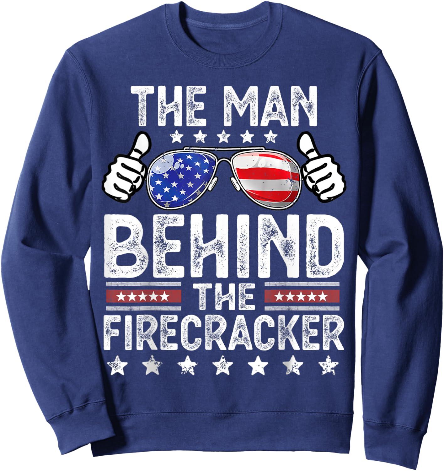 The Man Behind the Firecracker 4th of July Men's Pregnancy Sweatshirt - Sweatshirt | Navy