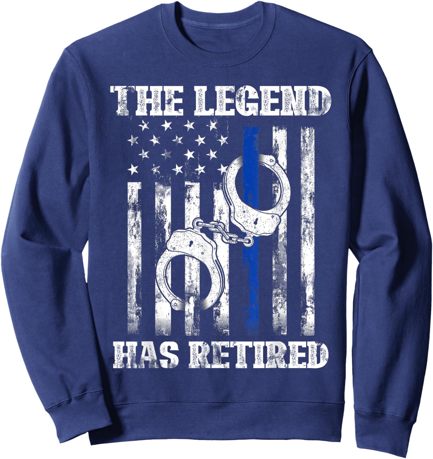 Retired Law Enforcement Officer Thin Blue Line Police Sweatshirt - Sweatshirt | Navy
