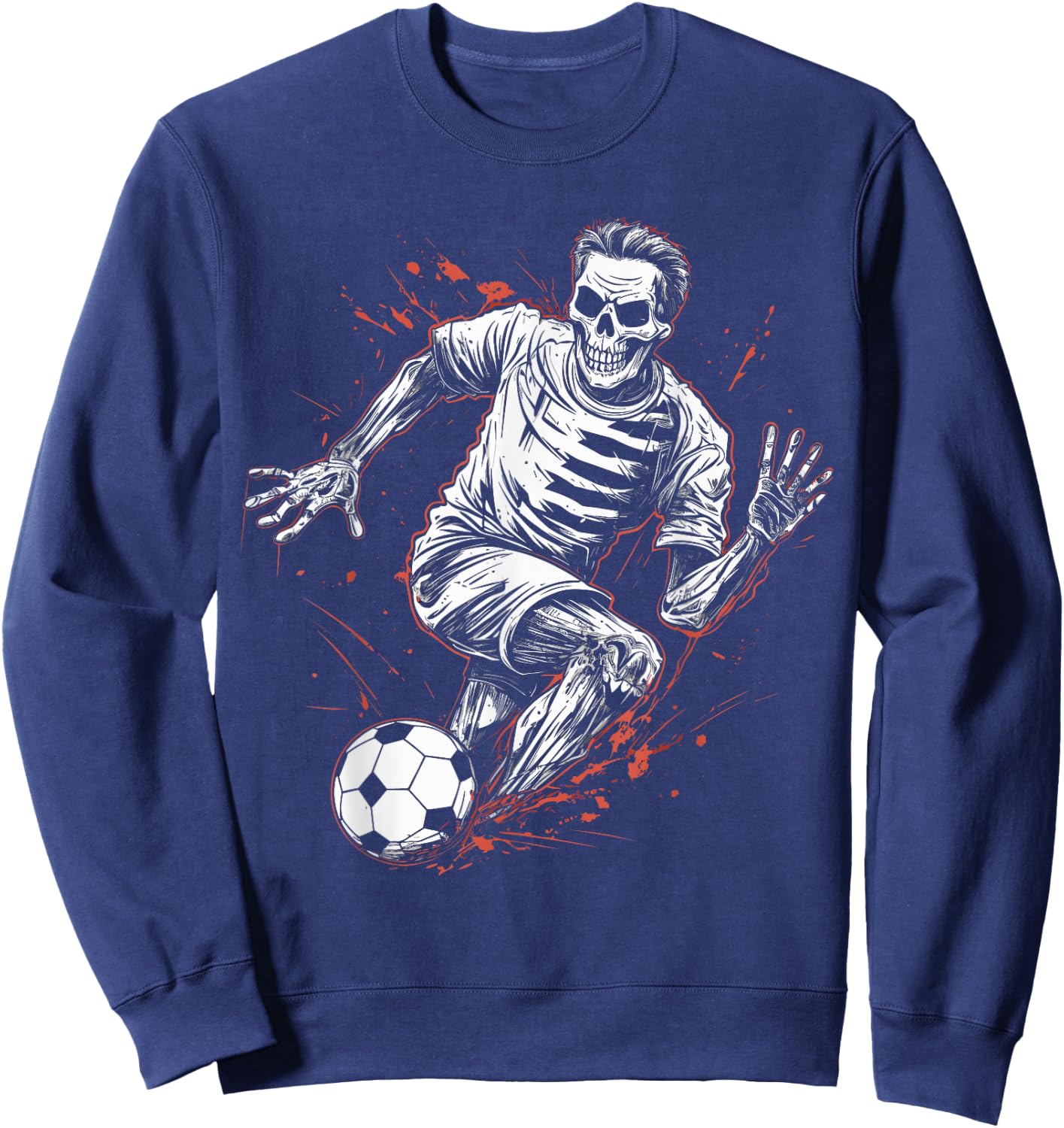 Soccer Skeleton Soccer Player Halloween Spooky Sweatshirt - Sweatshirt | Navy