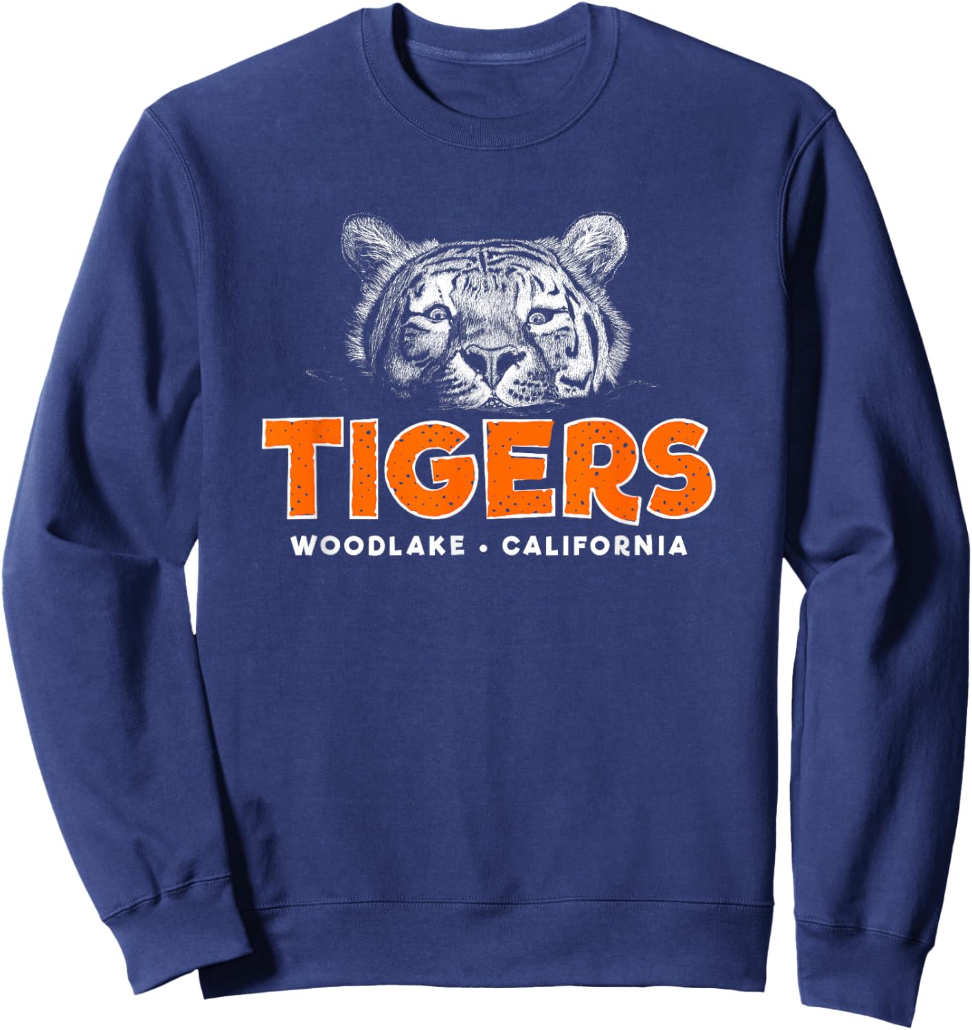 Woodlake California Tigers Scratchboard Sweatshirt - Sweatshirt | Navy