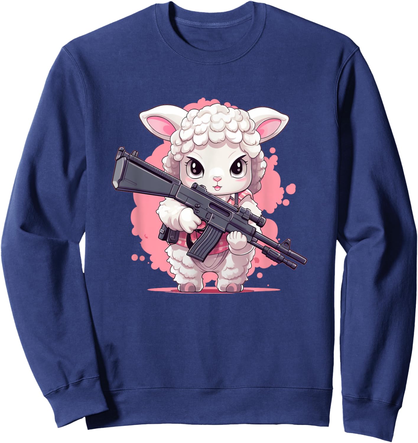 Funny Firearm Sheep Costume for Handgun Lovers and Animals Sweatshirt - Sweatshirt | Navy
