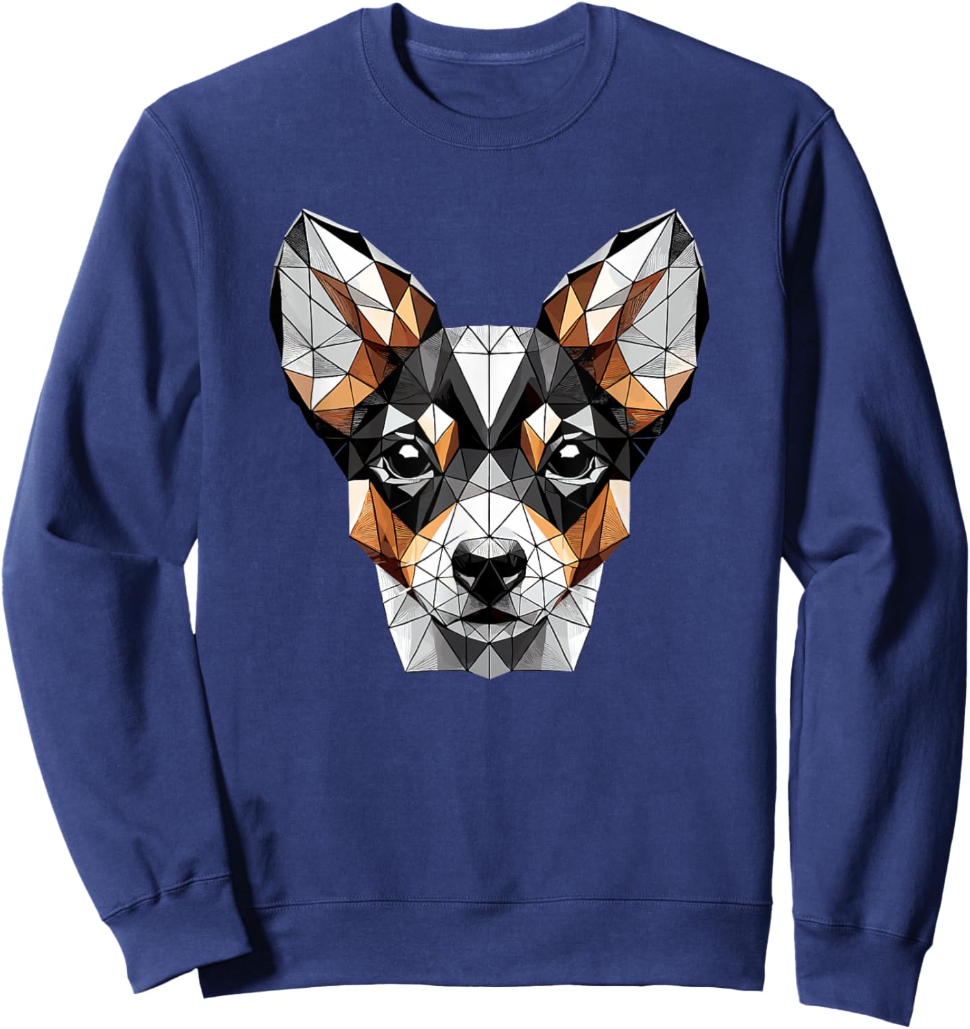 Geometric Art Toy Fox Terrier American Toy Terriers Sweatshirt - Sweatshirt | Navy