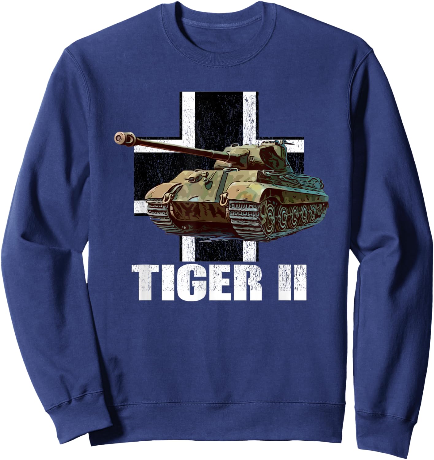 Tiger II German Heavy Tank WW2 Panzer Armored Sweatshirt - Sweatshirt | Navy