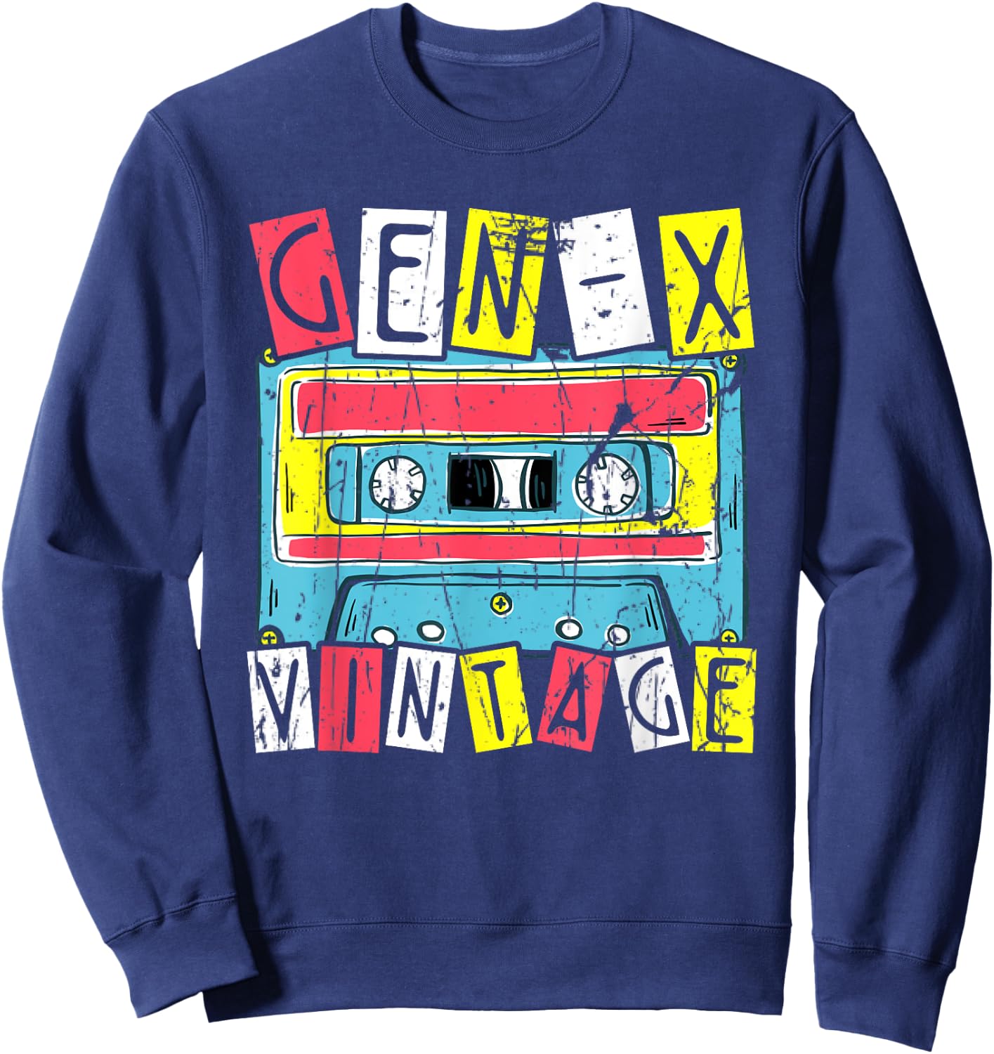 Gen-X Vintage Cassette Sweatshirt - Sweatshirt | Navy