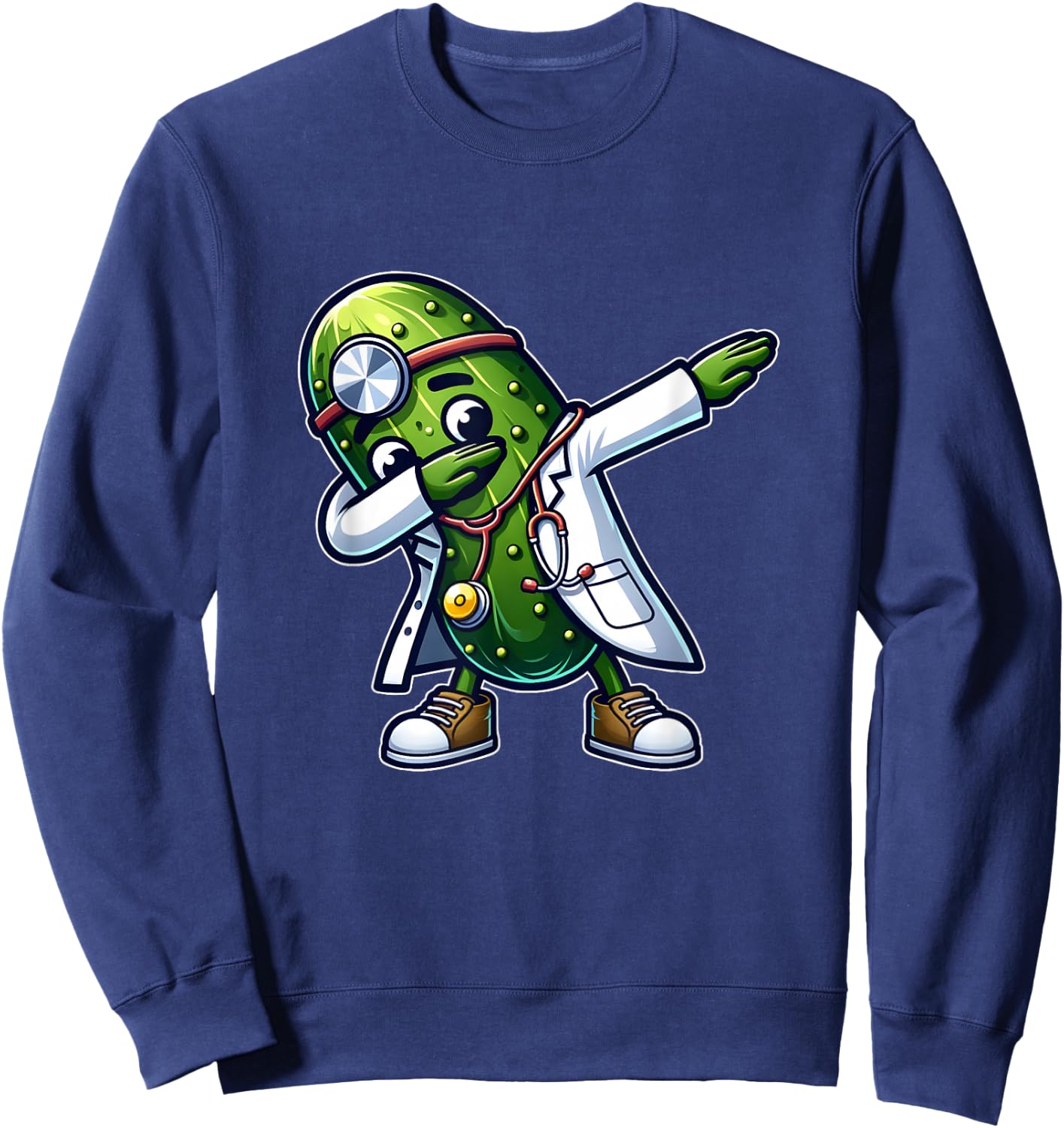 Dabbing Pickle Fun Medical Doctor Sweatshirt - Sweatshirt | Navy
