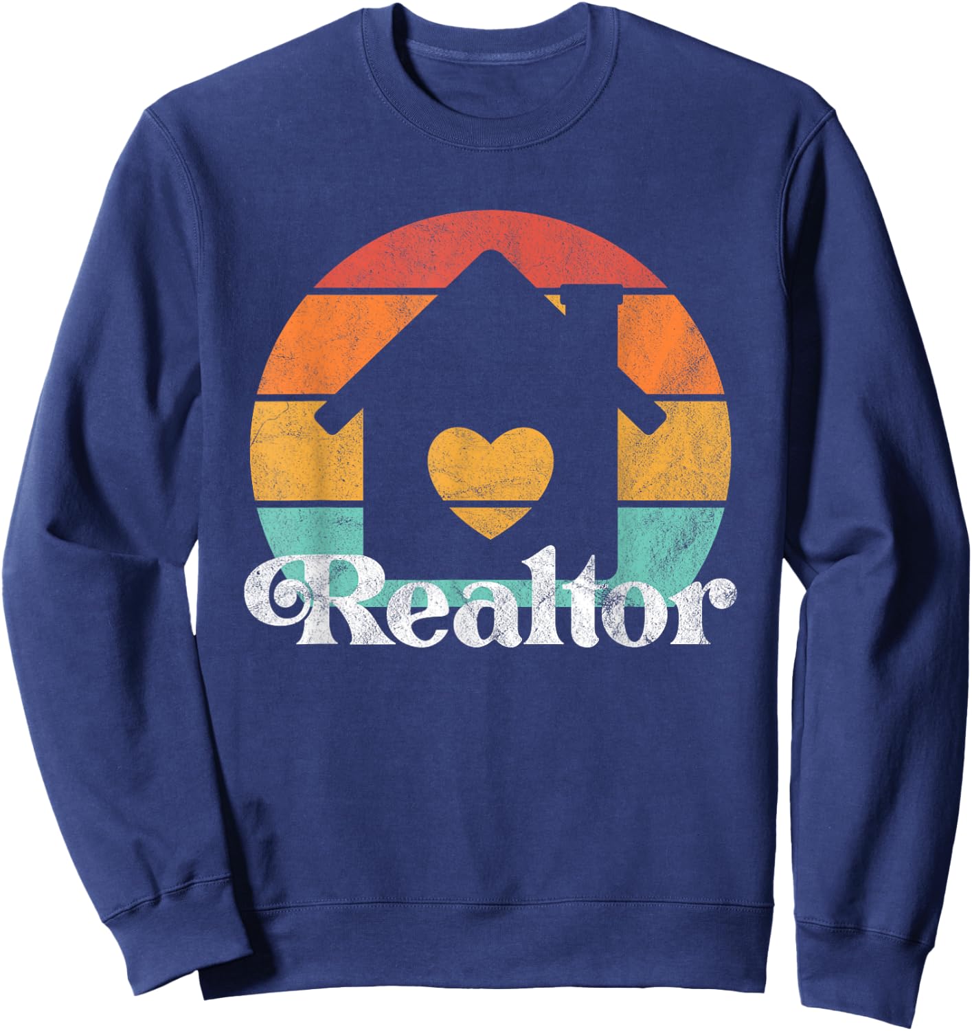 Real Estate or Realtor Retro Vintage Sweatshirt - Sweatshirt | Navy