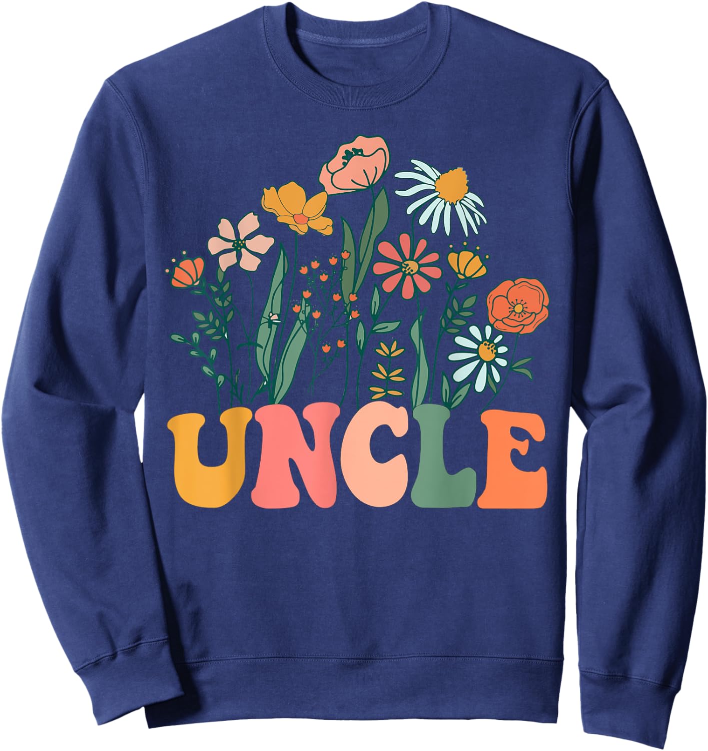 New UNCLE Wildflower First Birthday & Baby Shower Sweatshirt - Sweatshirt | Navy