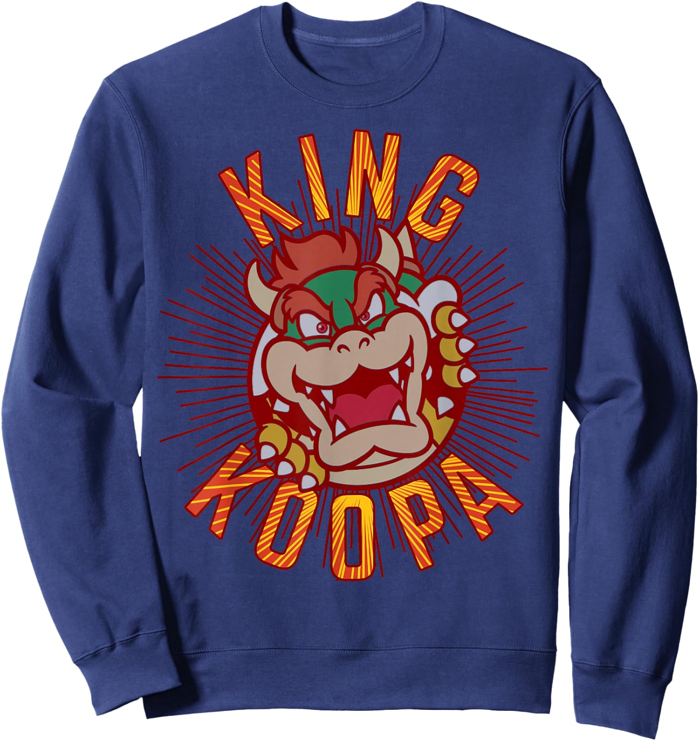 Super Mario King Koopa Bowser Vintage Nintendo Portrait Sweatshirt - Sweatshirt | Navy