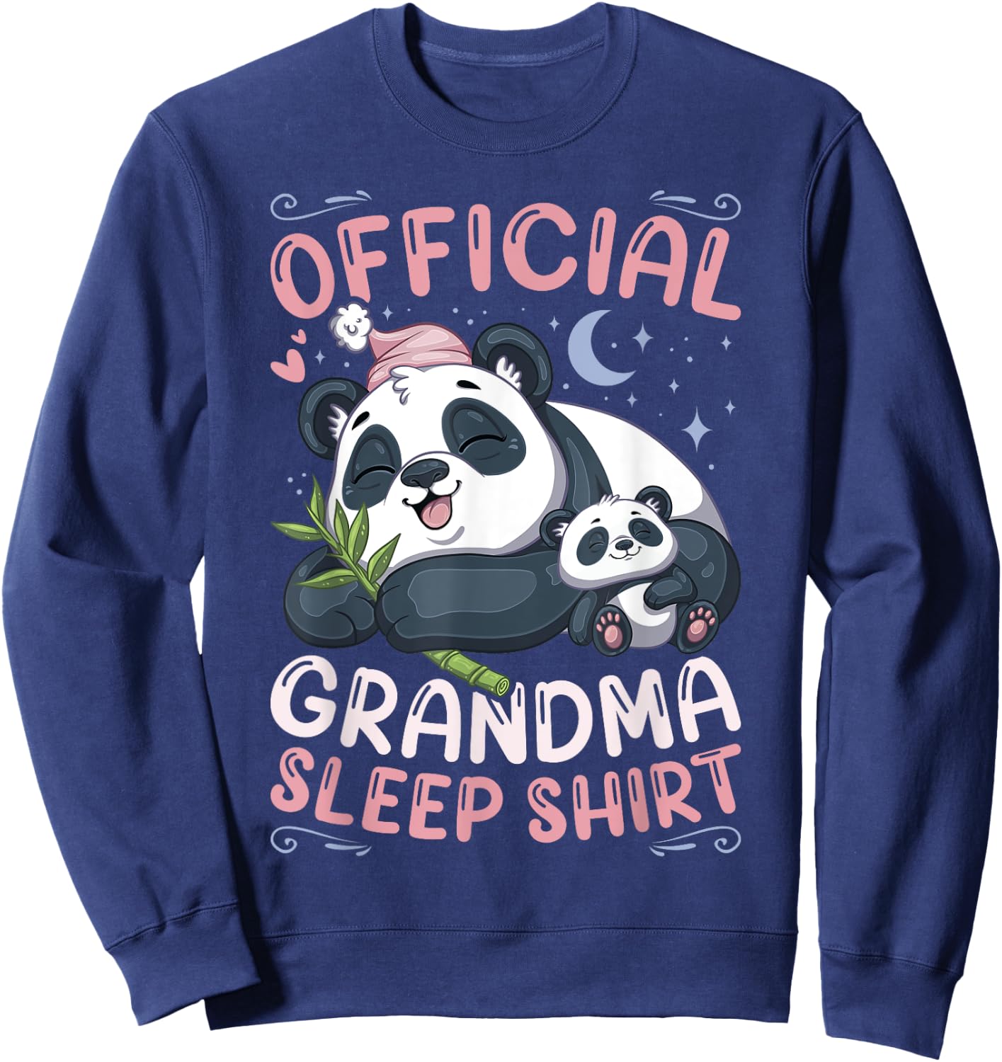 Grandmother Panda & Cub Official Grandma Sleep Shirt Sweatshirt - Sweatshirt | Navy